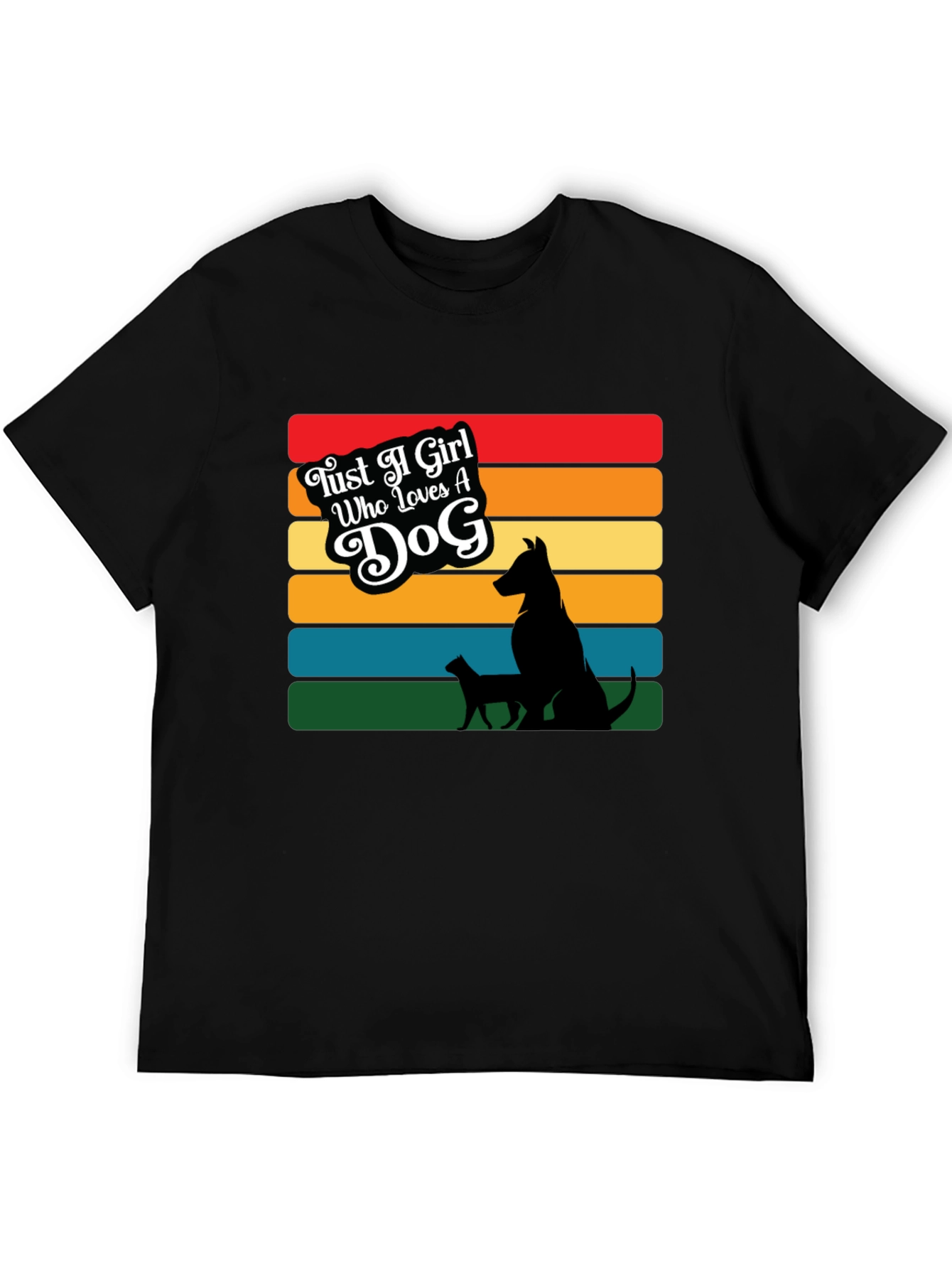 Camiseta Negra Just a Girl Who Loves a Dog