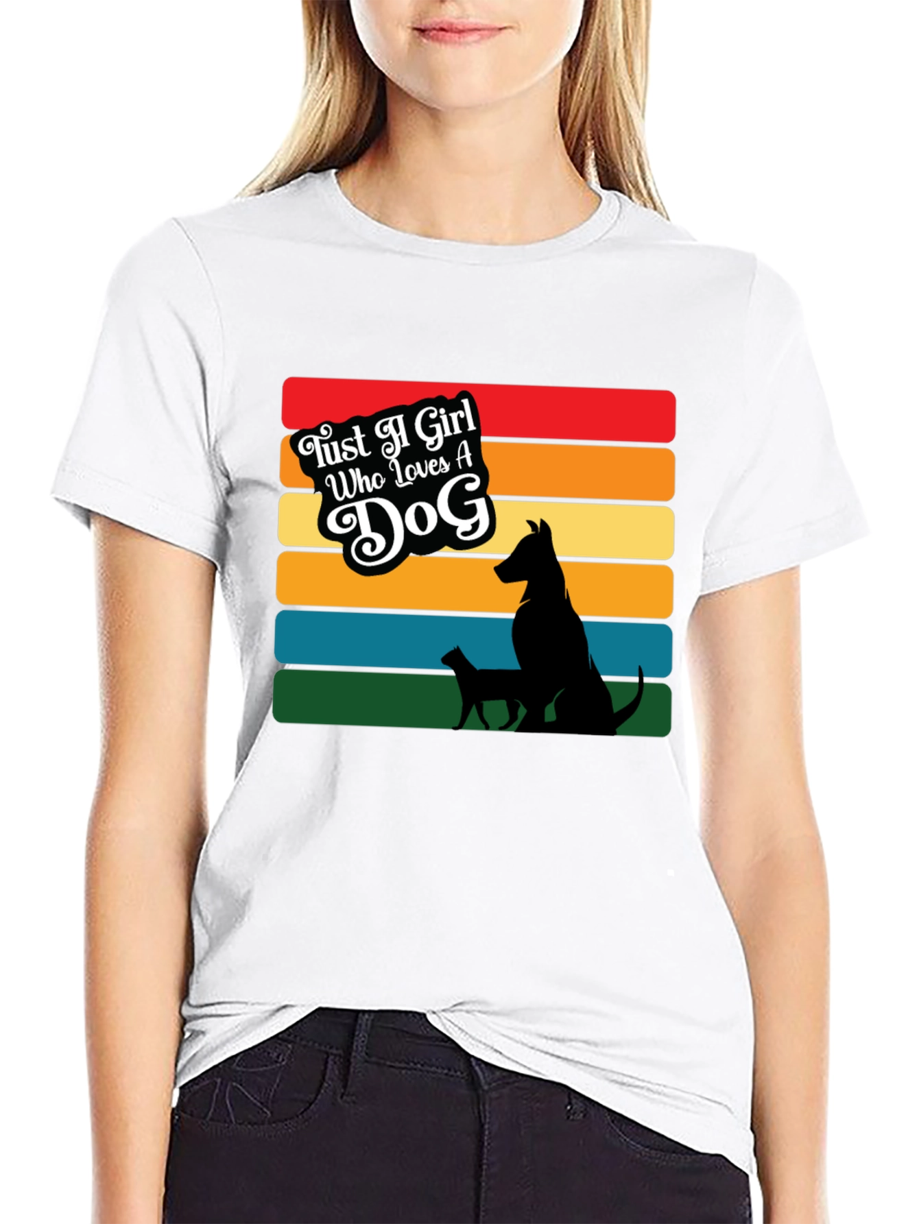 Camiseta Negra Just a Girl Who Loves a Dog