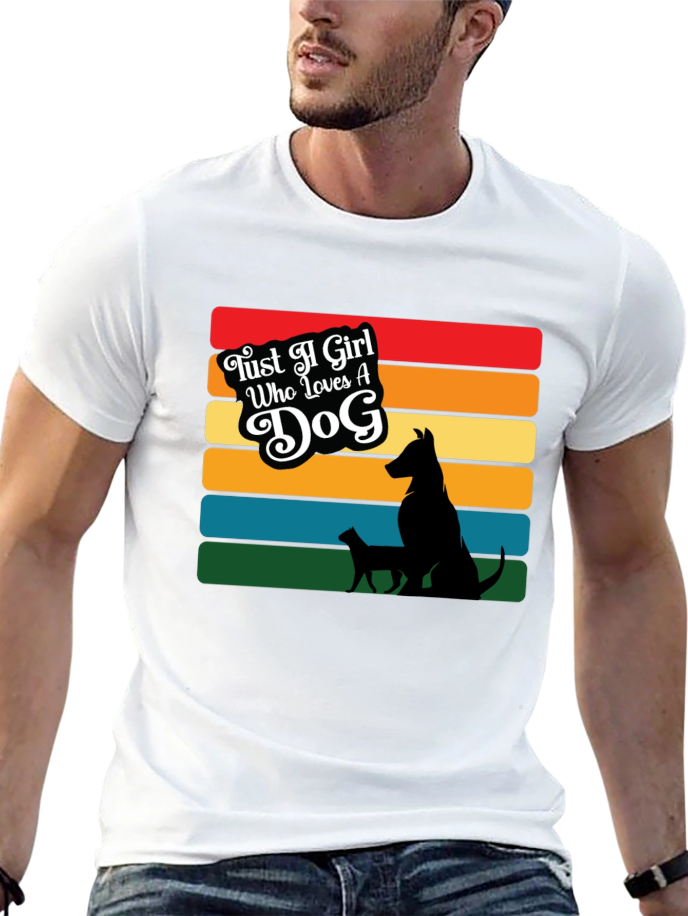 Camiseta Negra Just a Girl Who Loves a Dog