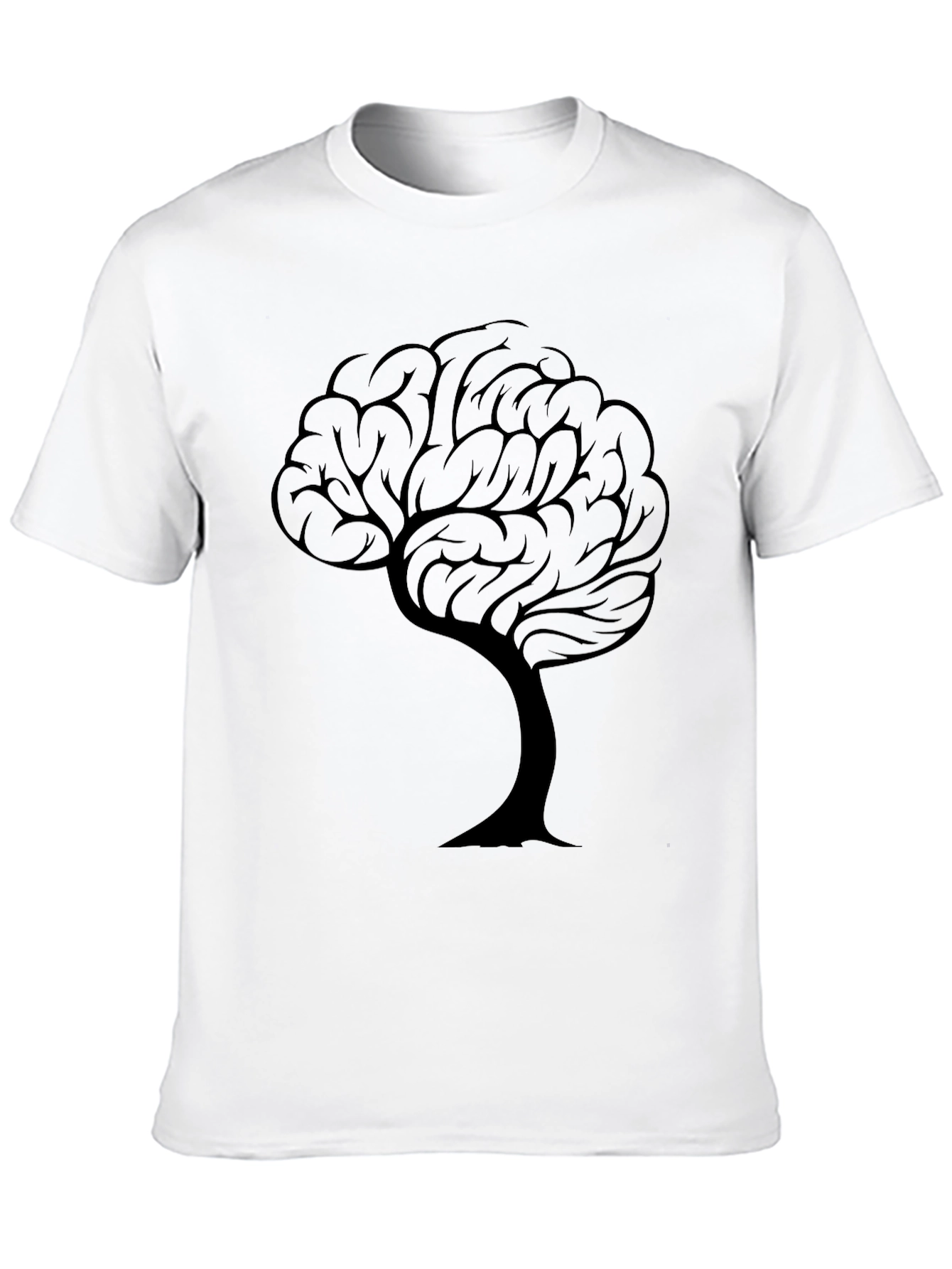 Camiseta Negra con Diseño de Árbol Cerebral