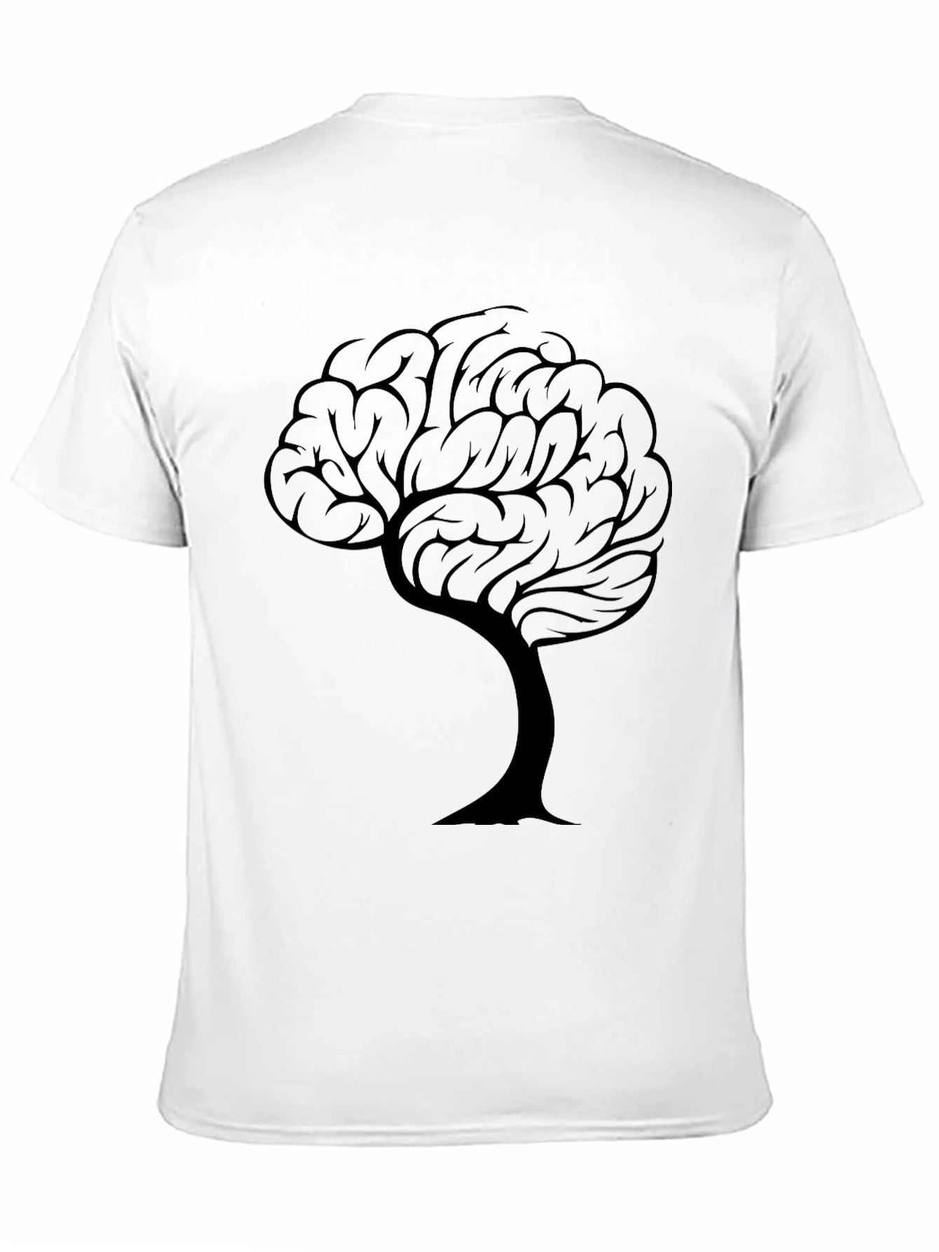 Camiseta Negra con Diseño de Árbol Cerebral