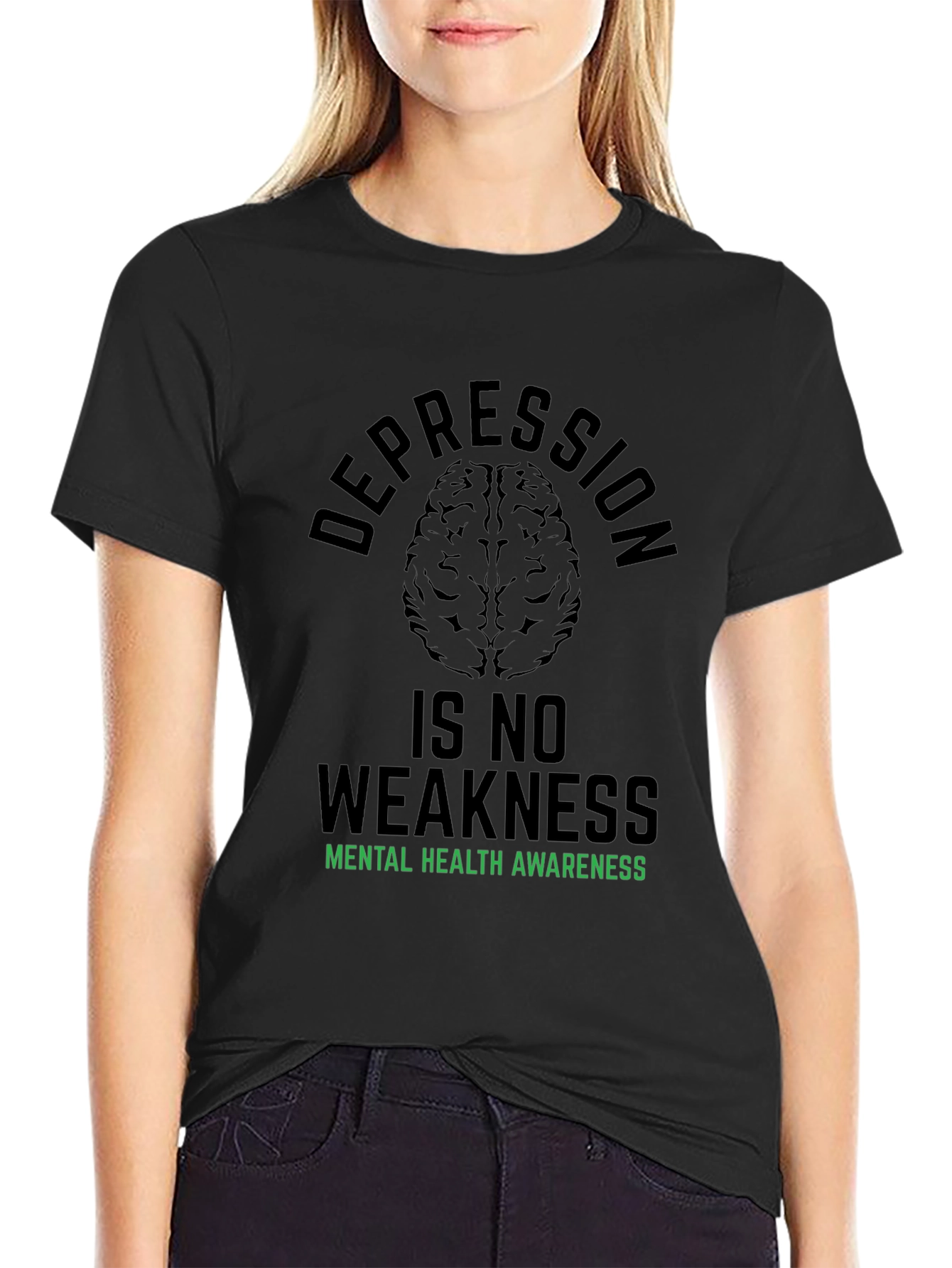 Camiseta Negra: Salud Mental Depresión No Es Debilidad