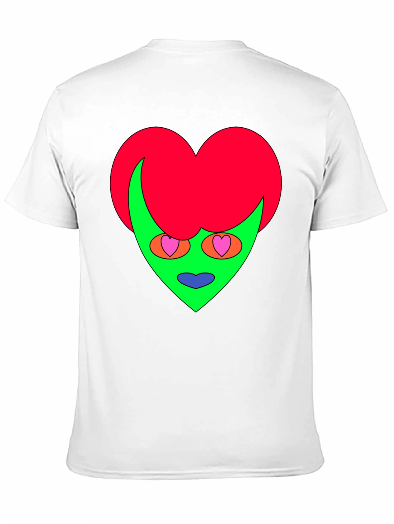 Camiseta Negra con Diseño Corazón Alienígena