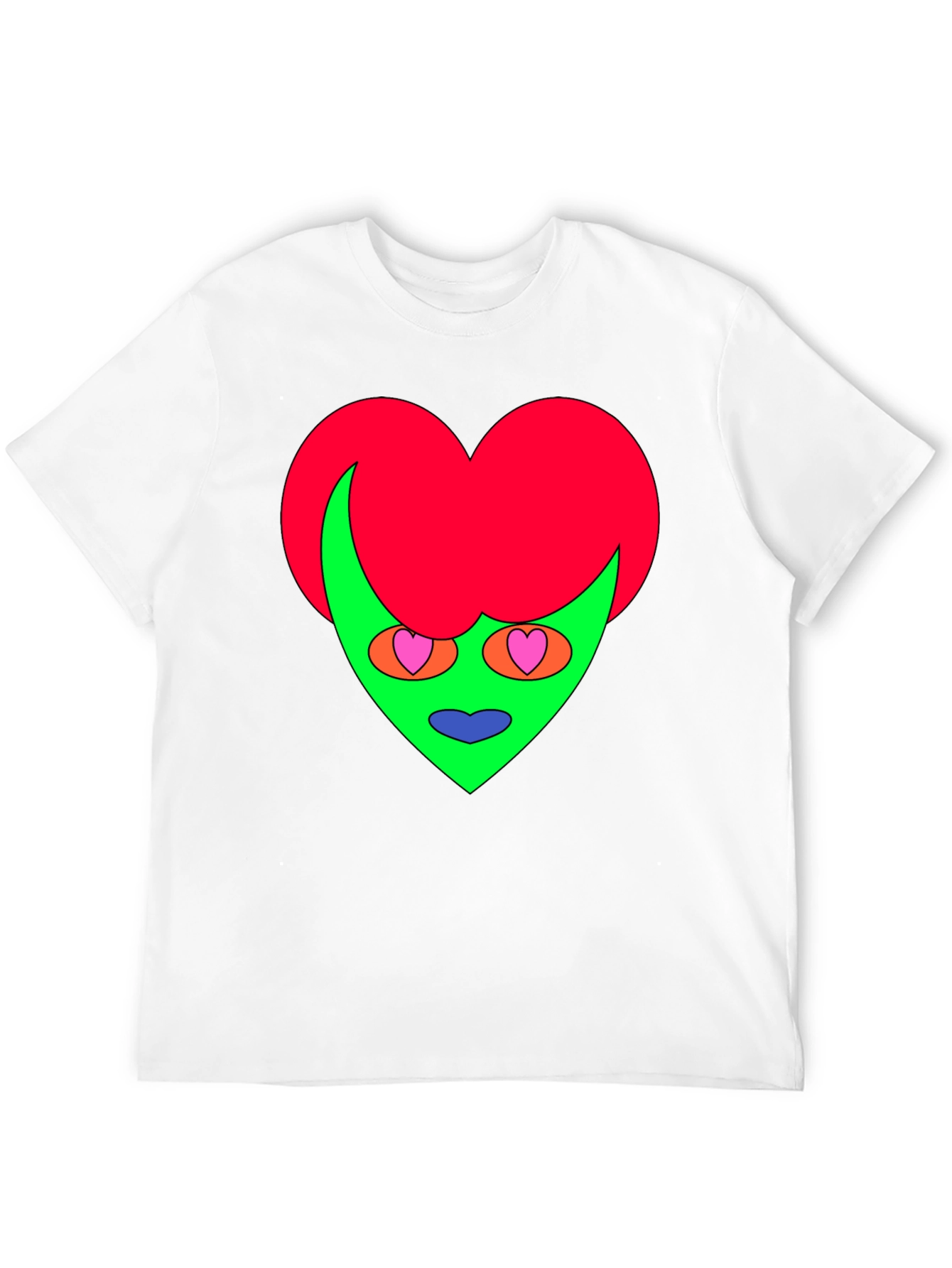 Camiseta Negra con Diseño Corazón Alienígena