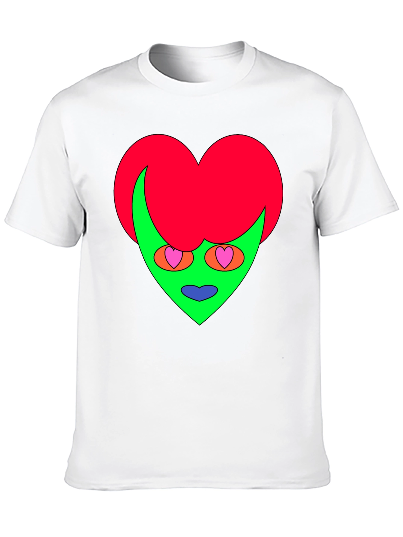 Camiseta Negra con Diseño Corazón Alienígena