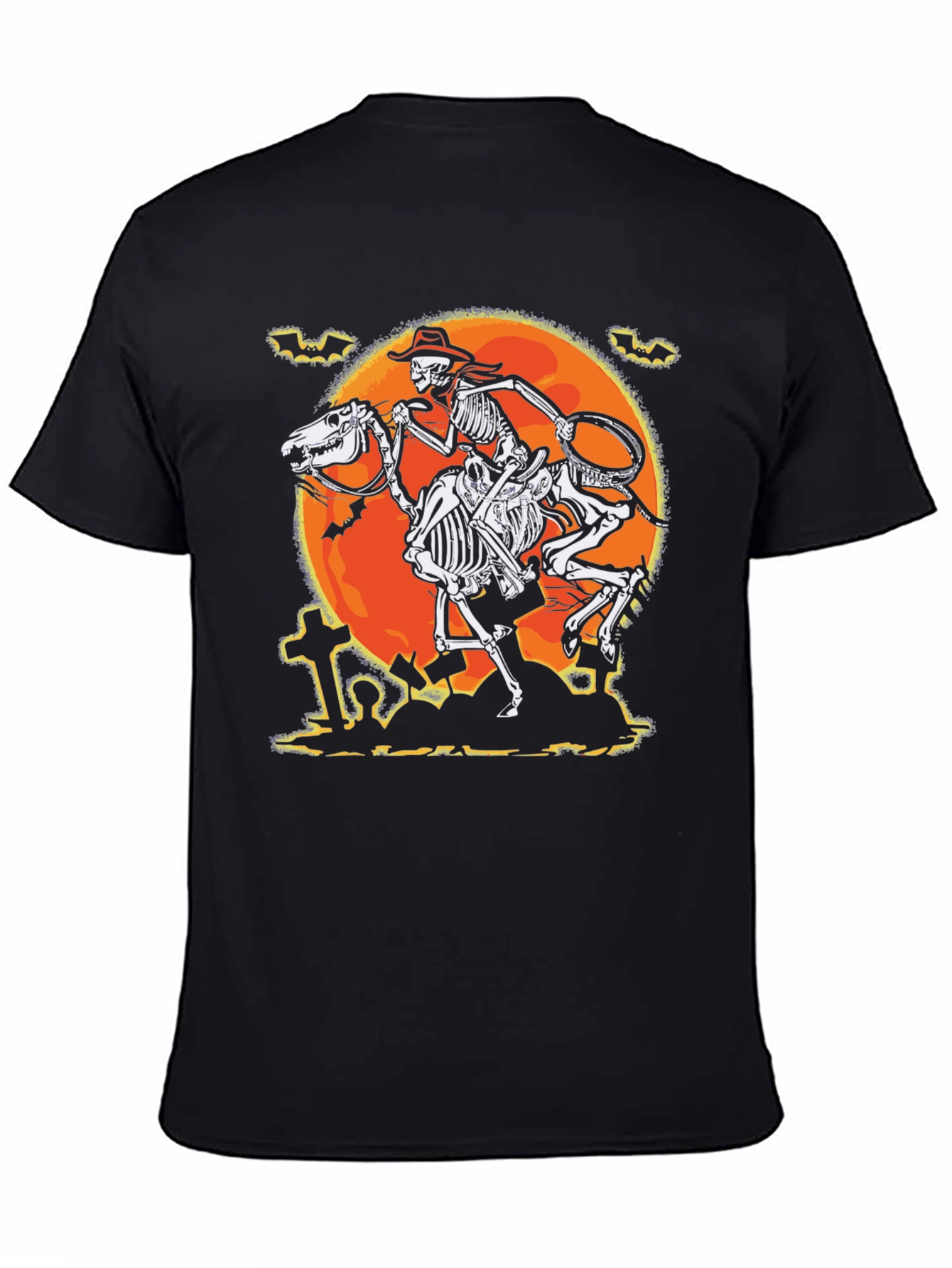 Camiseta Halloween Esqueleto Vaquero Luna