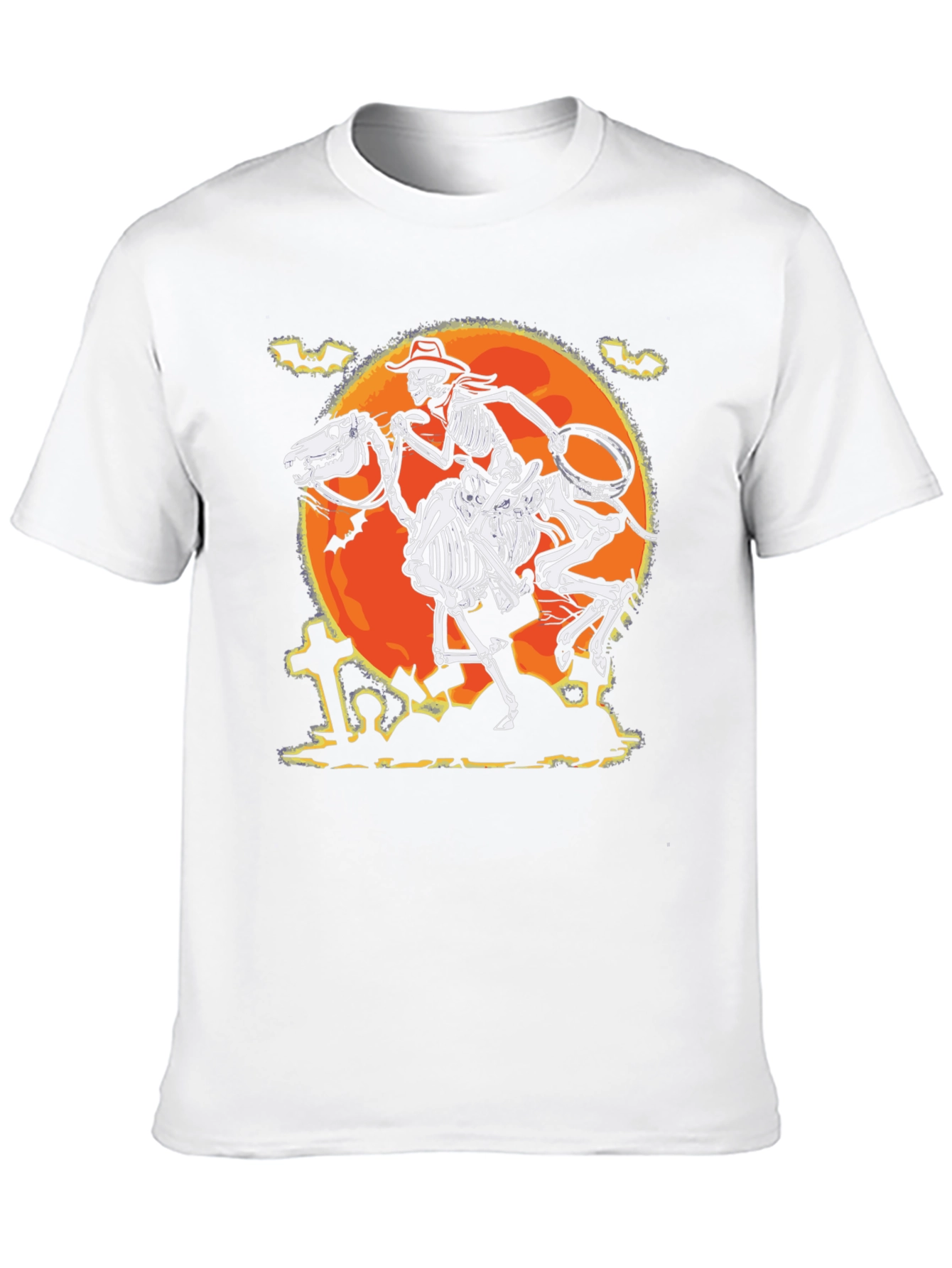 Camiseta Halloween Esqueleto Vaquero Luna
