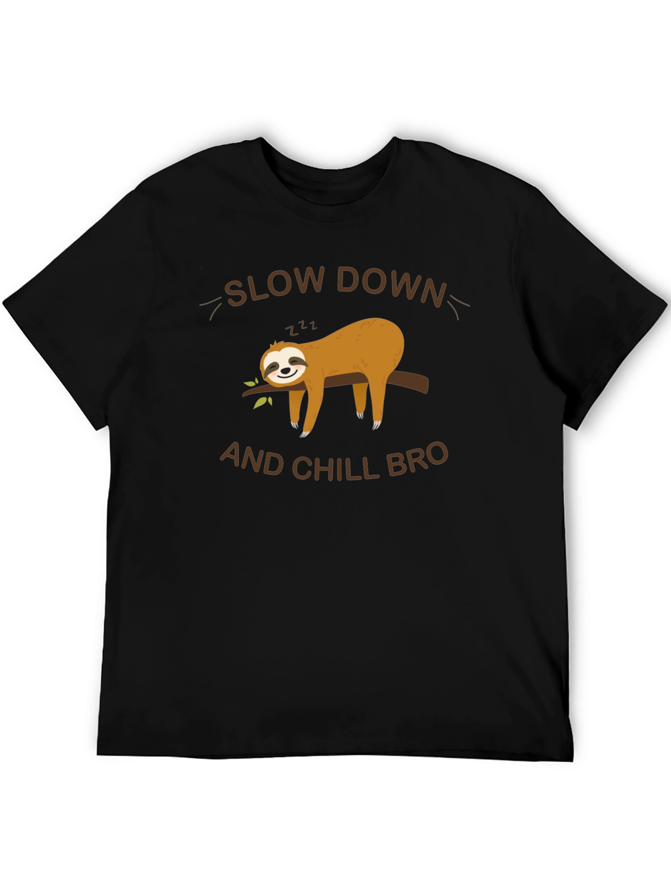 Camiseta Negra con Diseño de Perezoso Relax
