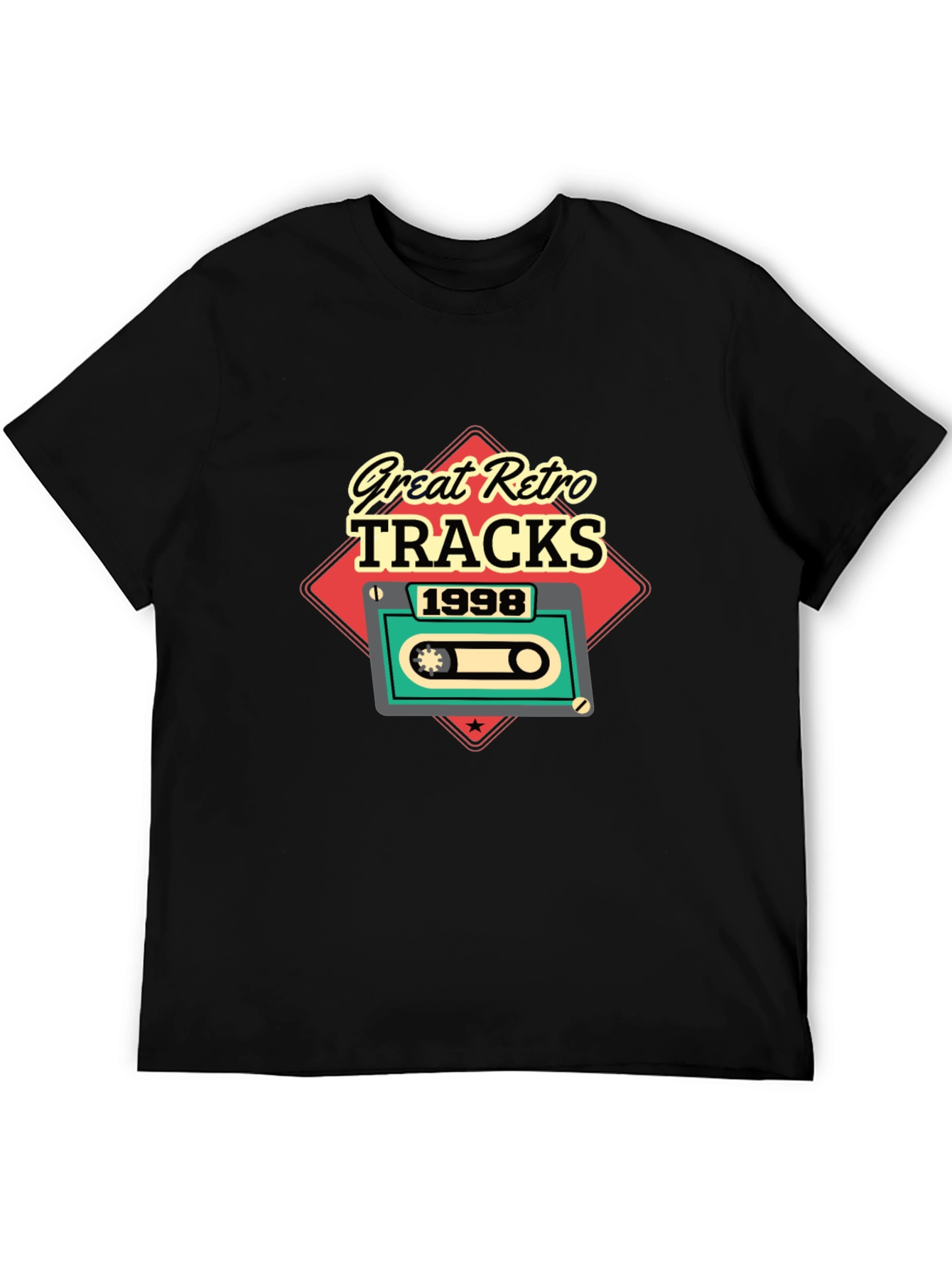 Camiseta Negra Retro Tracks 1998