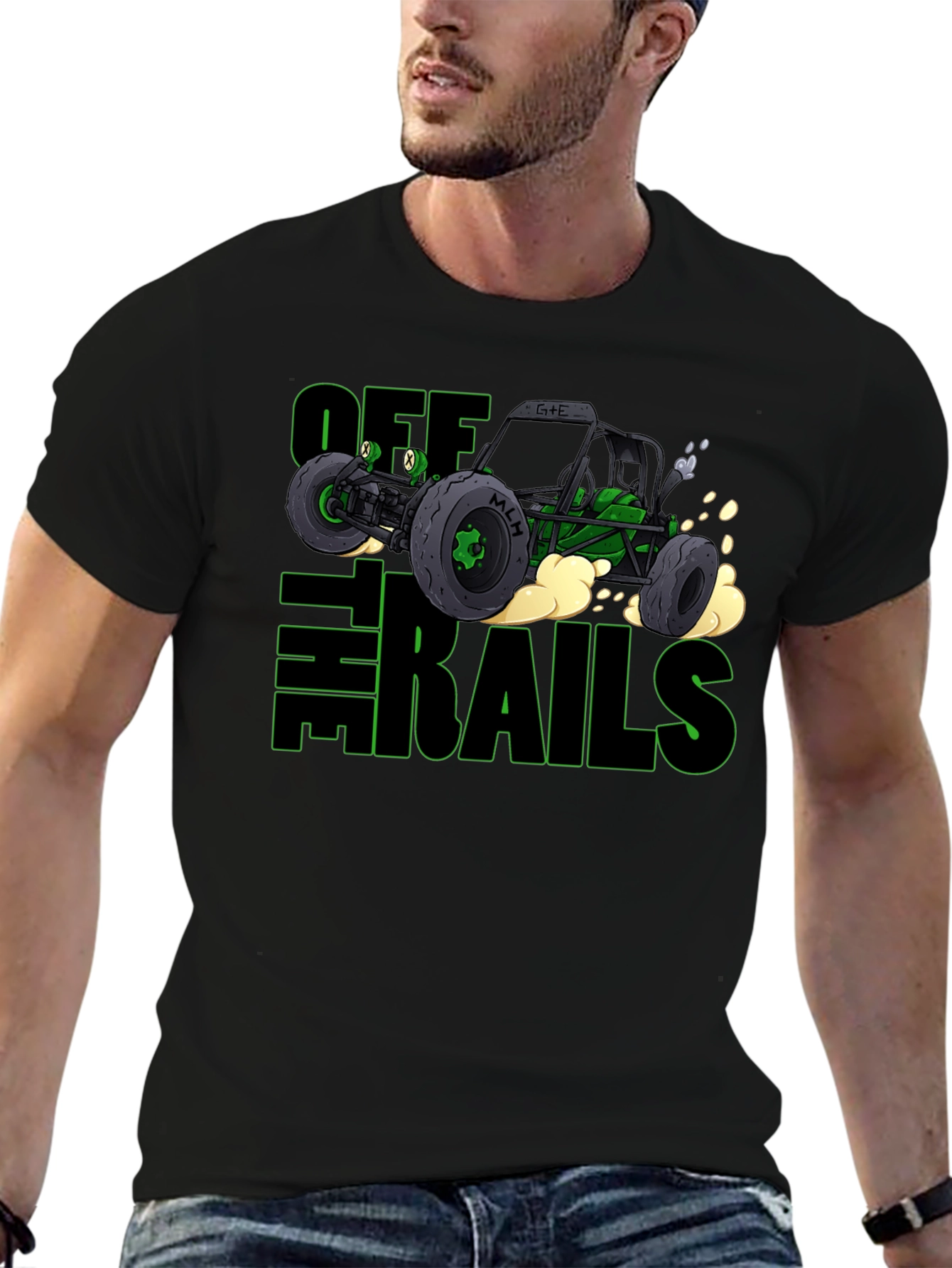 Camiseta Negra Off The Rails para Aventureros