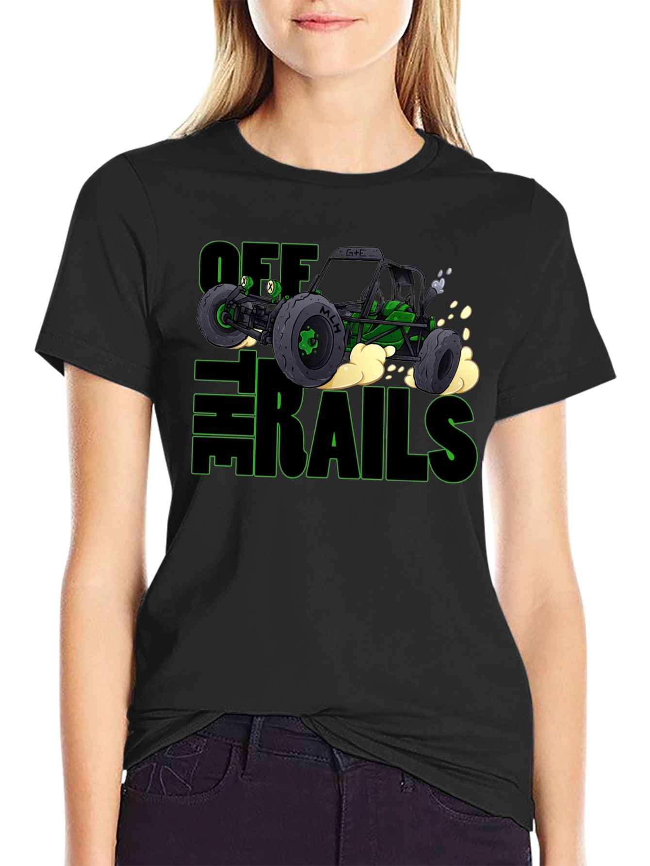 Camiseta Negra Off The Rails para Aventureros