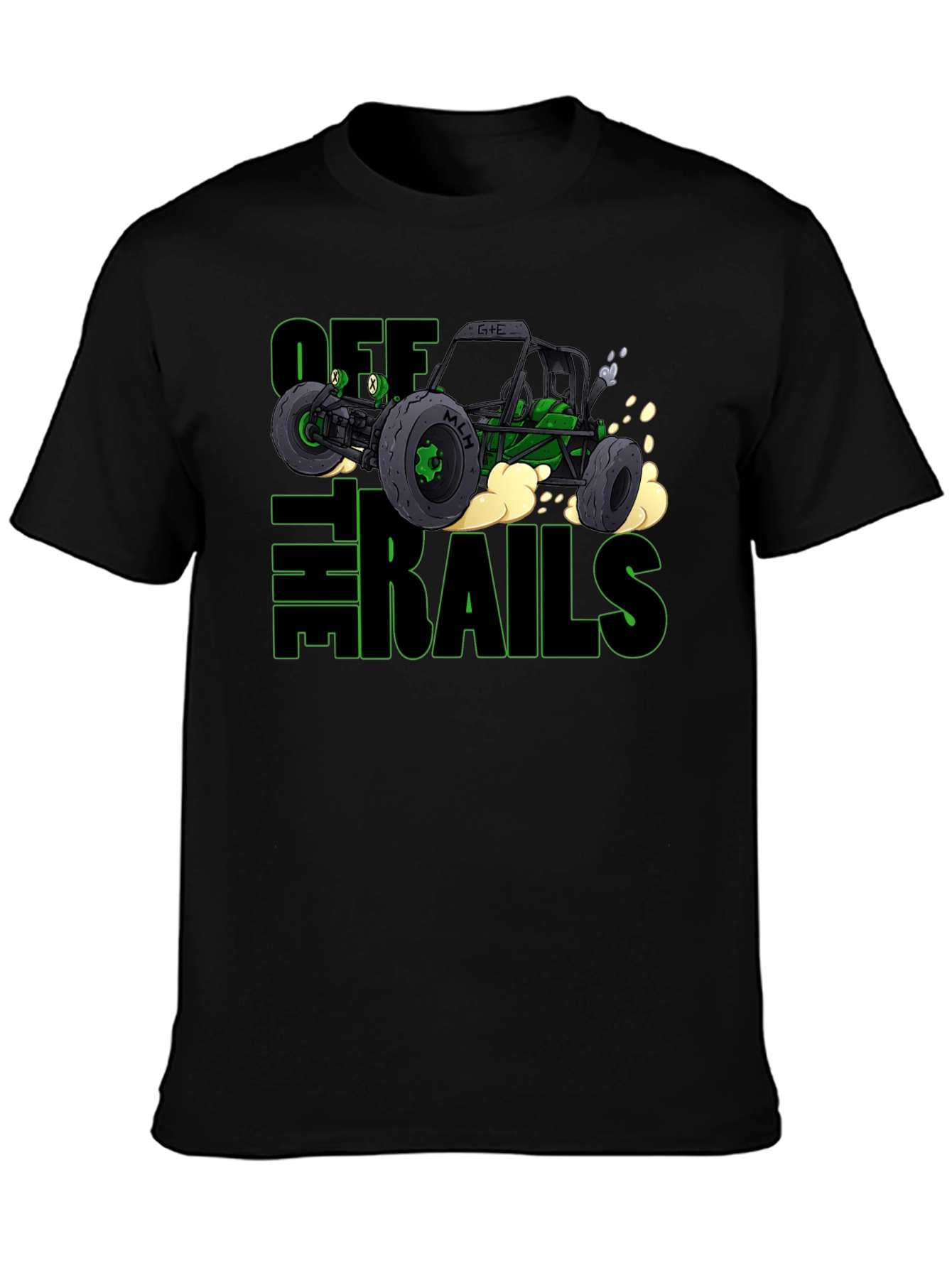 Camiseta Negra Off The Rails para Aventureros