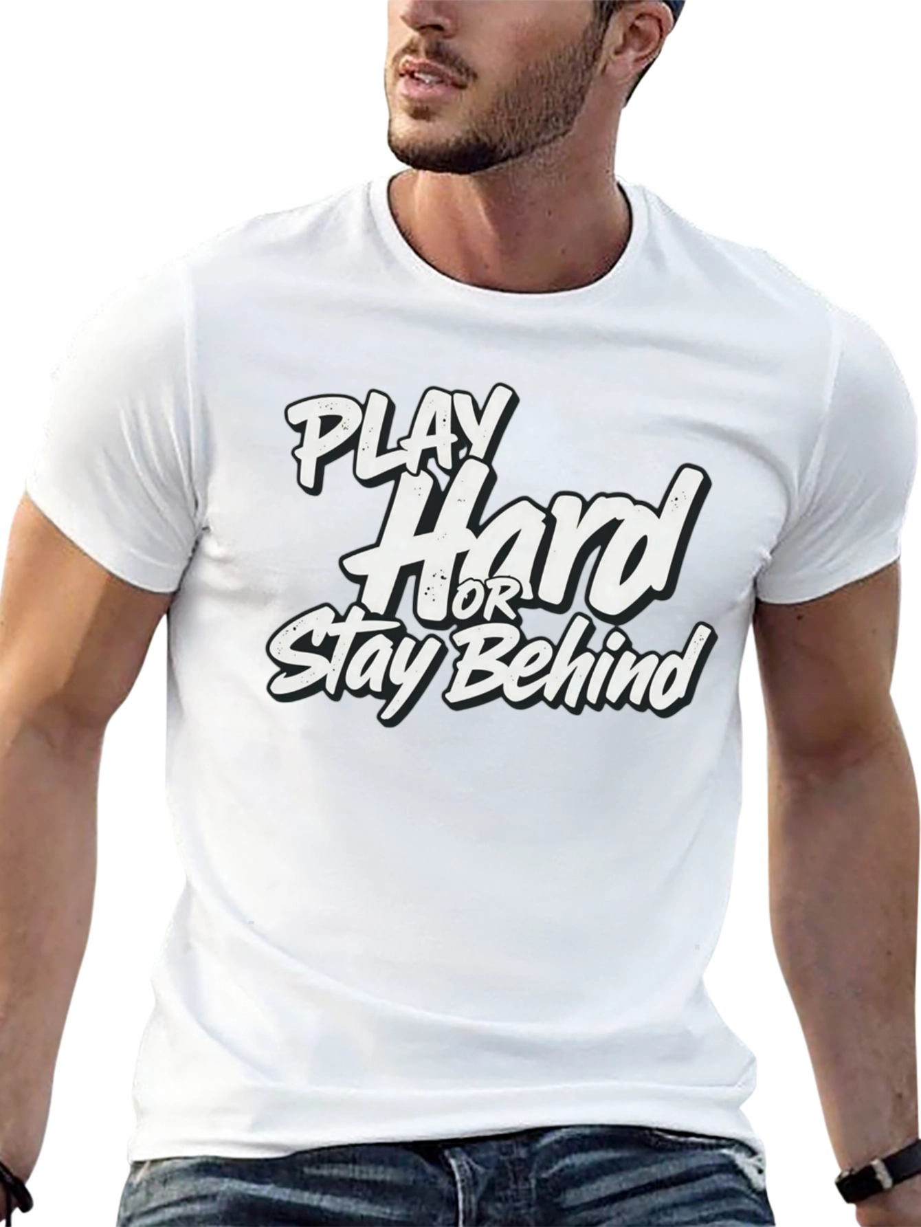 Camiseta Negra: Juega Duro o Queda Atrás
