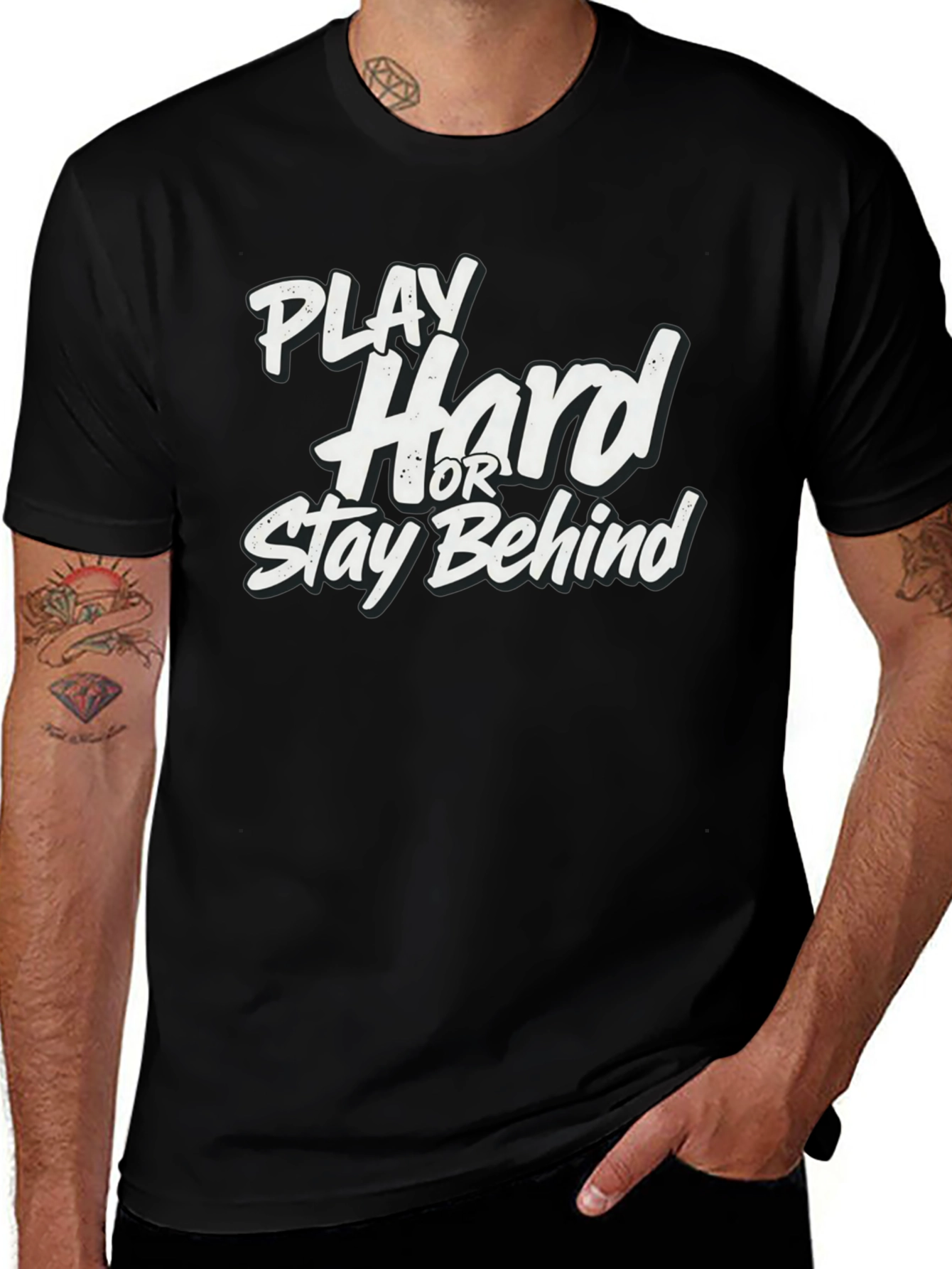 Camiseta Negra: Juega Duro o Queda Atrás