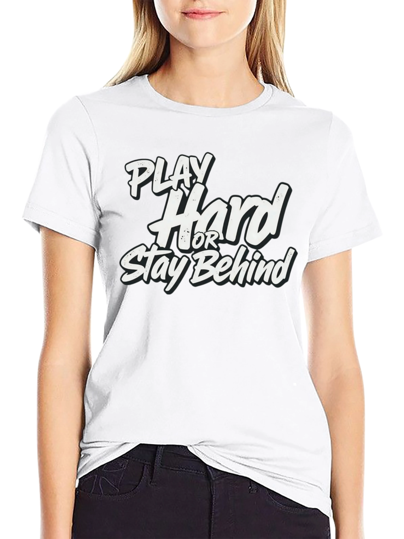 Camiseta Negra: Juega Duro o Queda Atrás