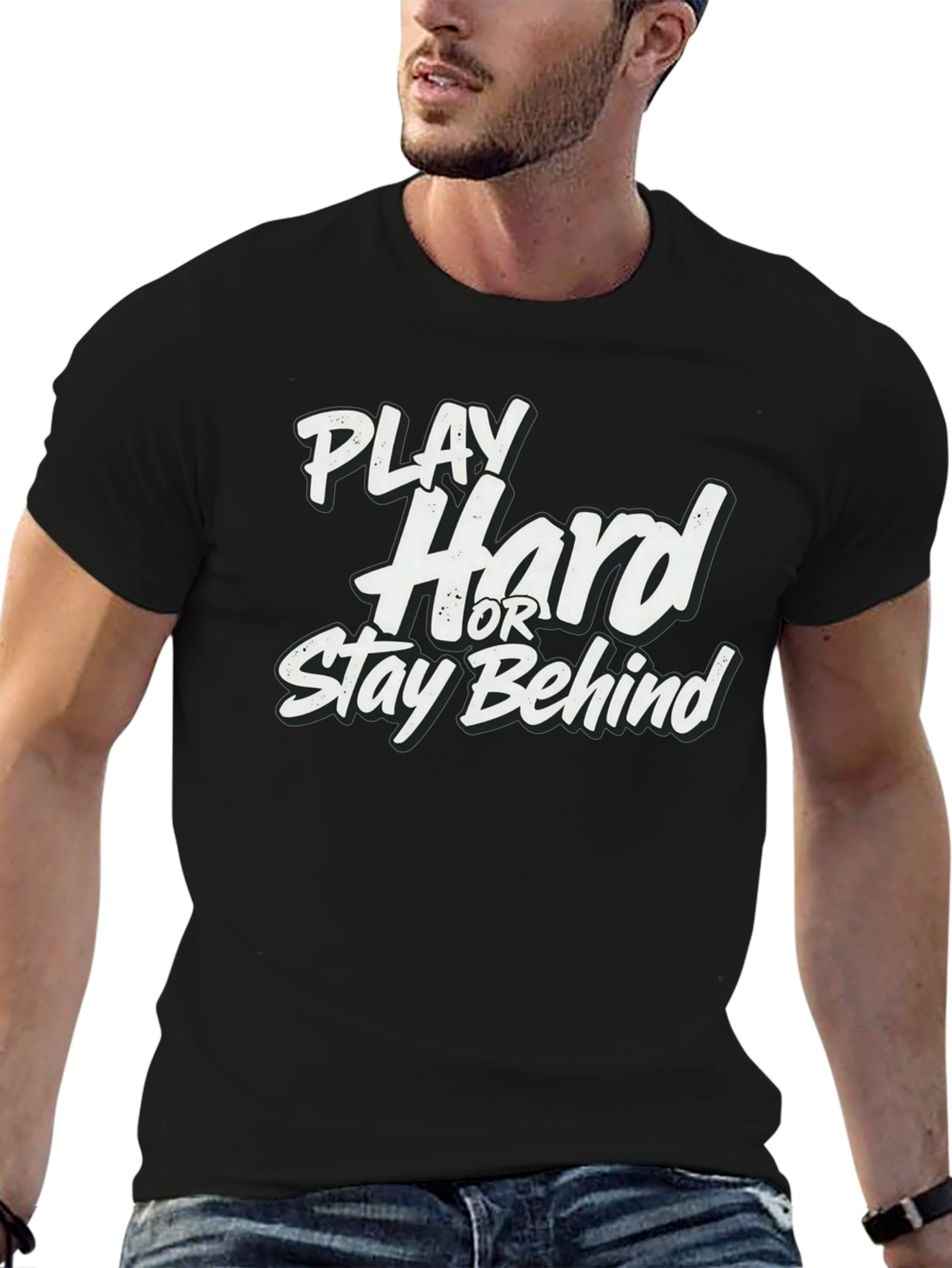 Camiseta Negra: Juega Duro o Queda Atrás