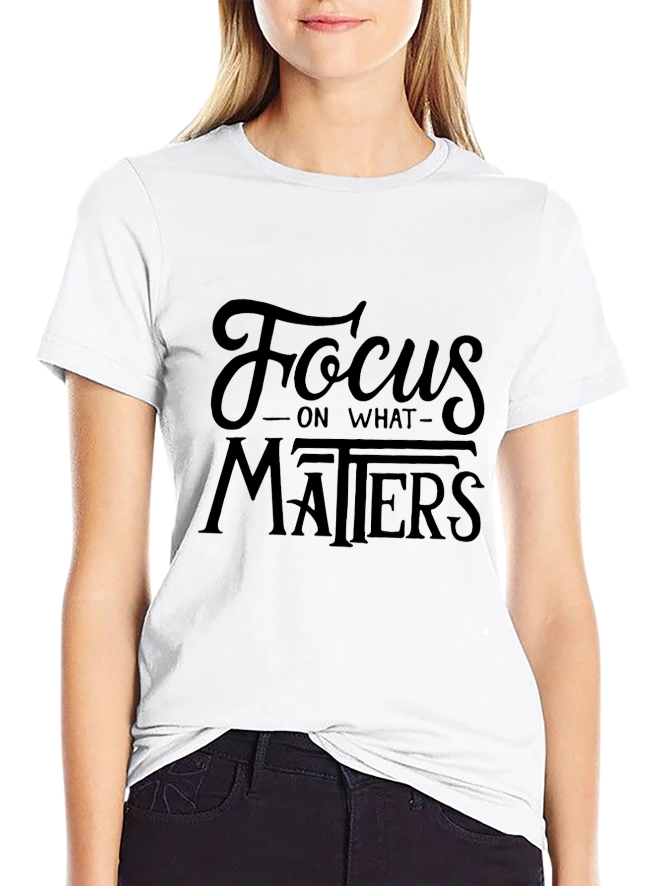 Camiseta Negra Hombre - Focus On What Matters