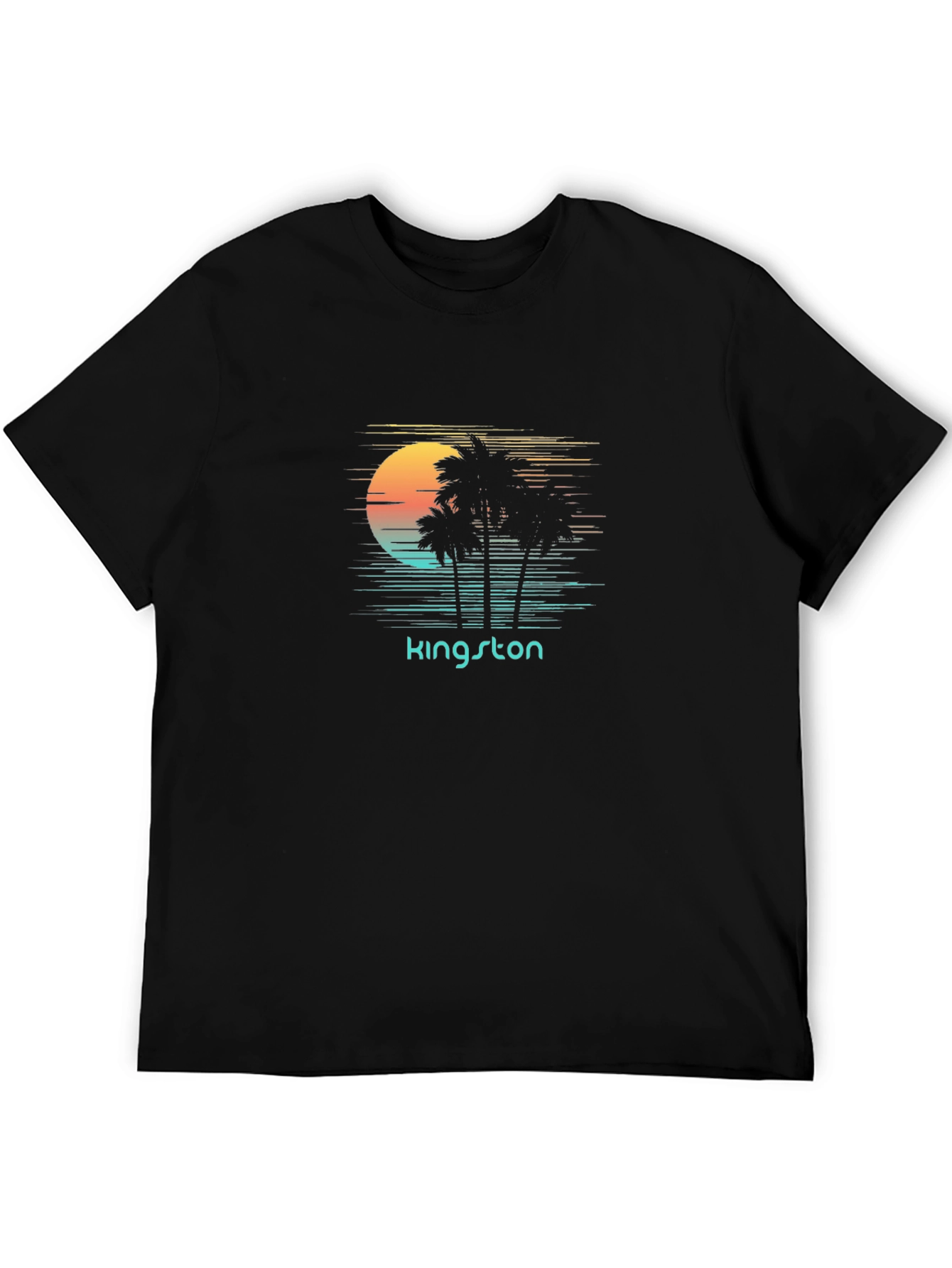 Camiseta Negra Kingston Sunset Palm Trees