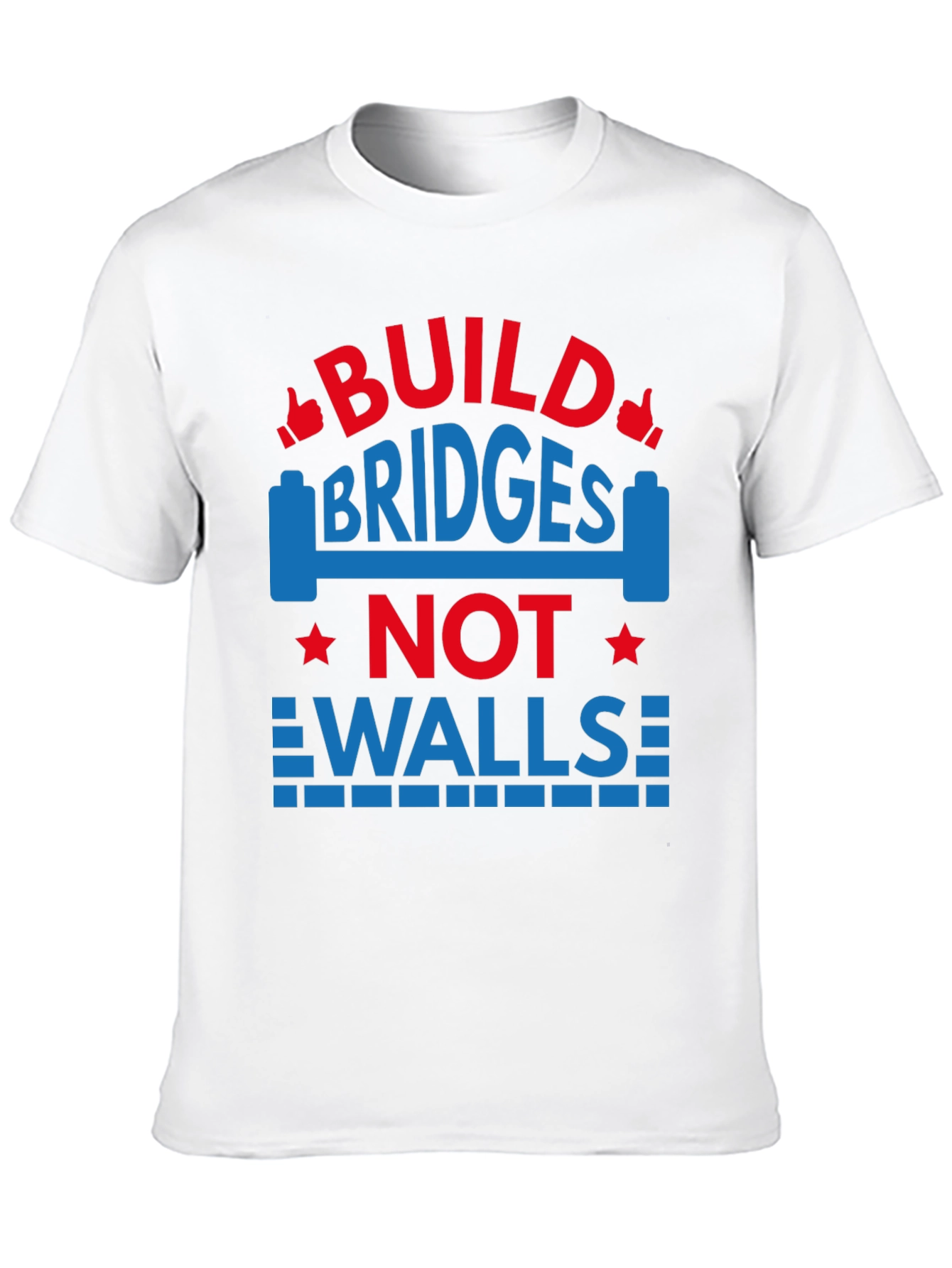 Camiseta Negra con Diseño Build Bridges Not Walls