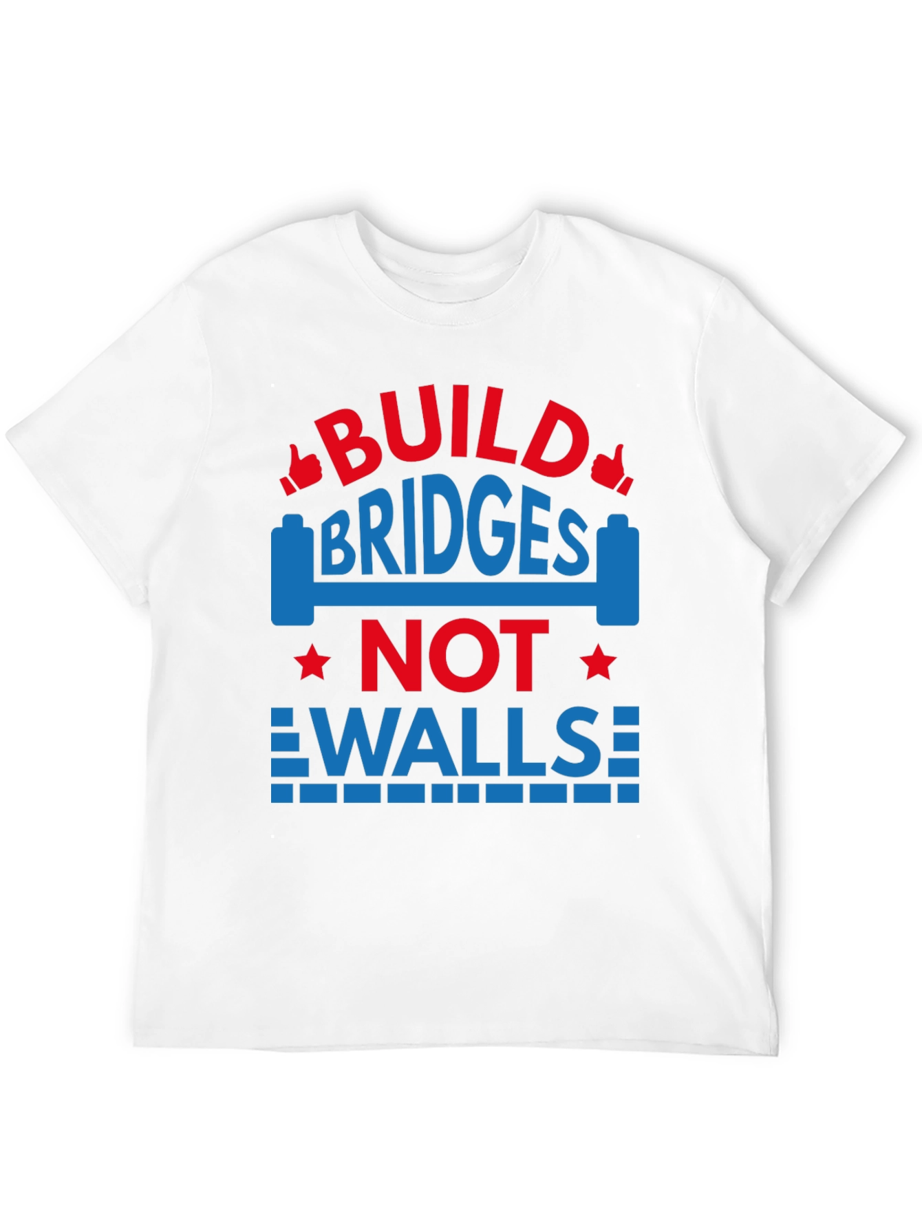 Camiseta Negra con Diseño Build Bridges Not Walls
