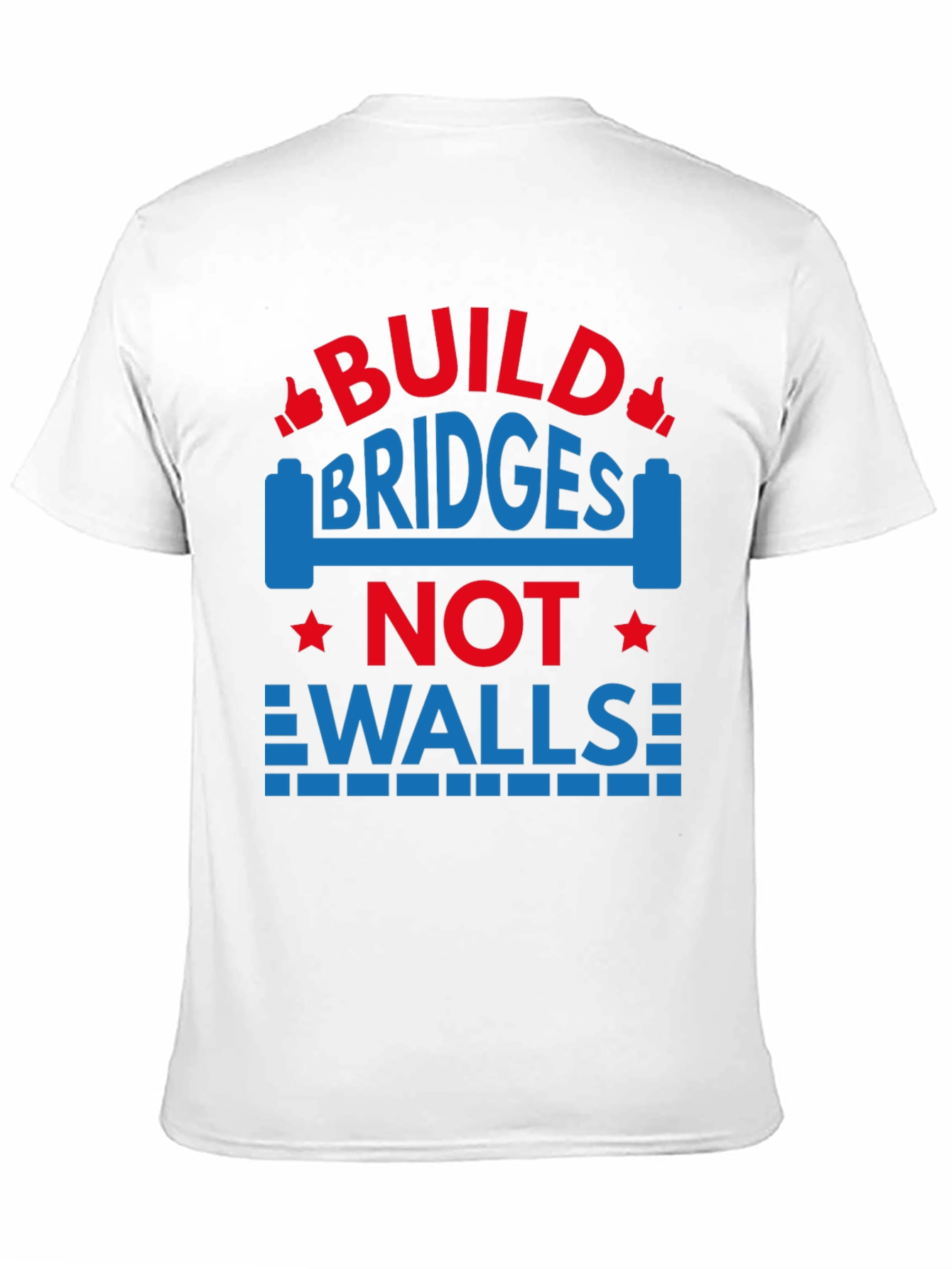 Camiseta Negra con Diseño Build Bridges Not Walls