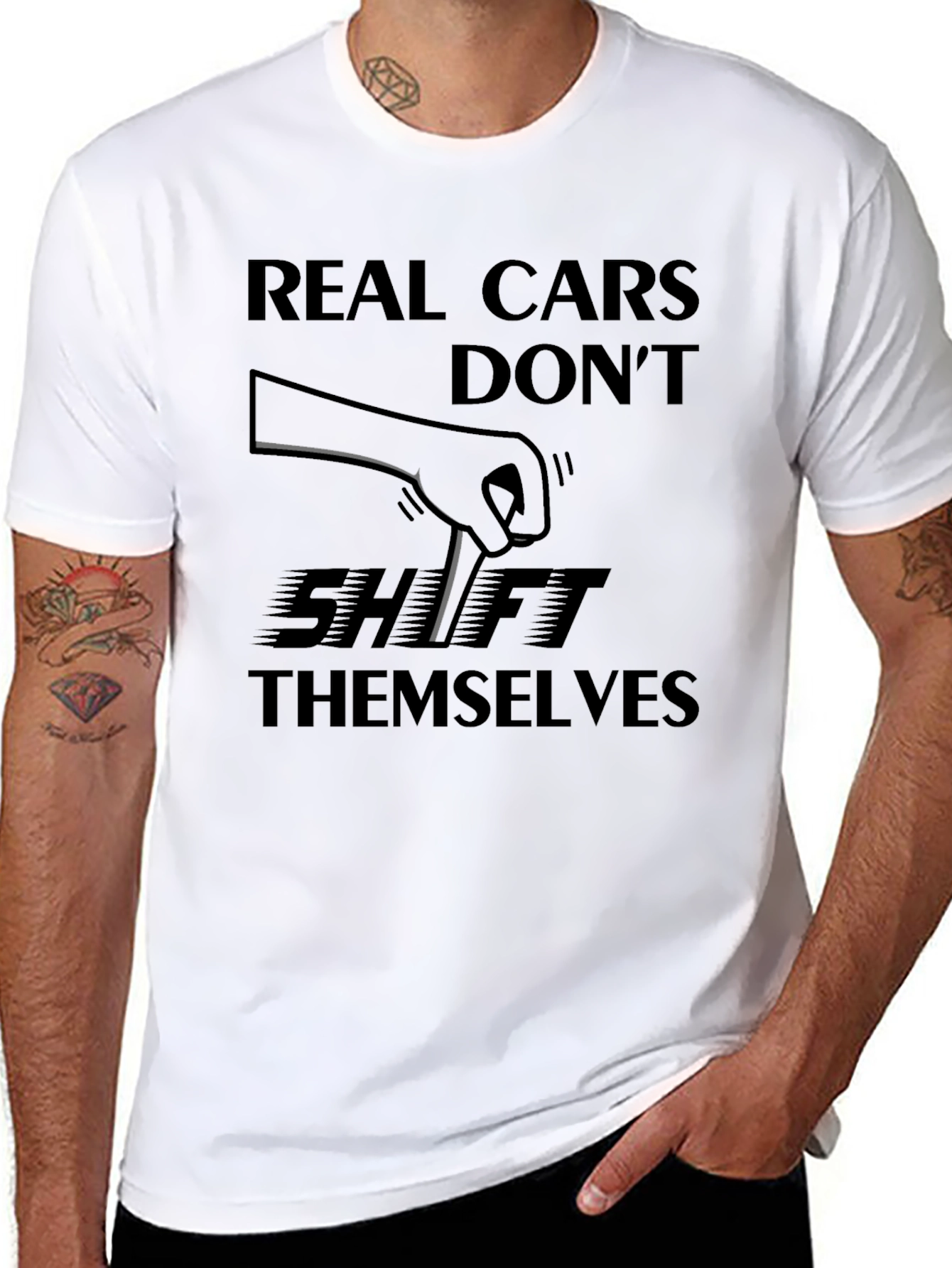 Camiseta Negra: ¡Los Coches Reales No Se Cambian Solos!