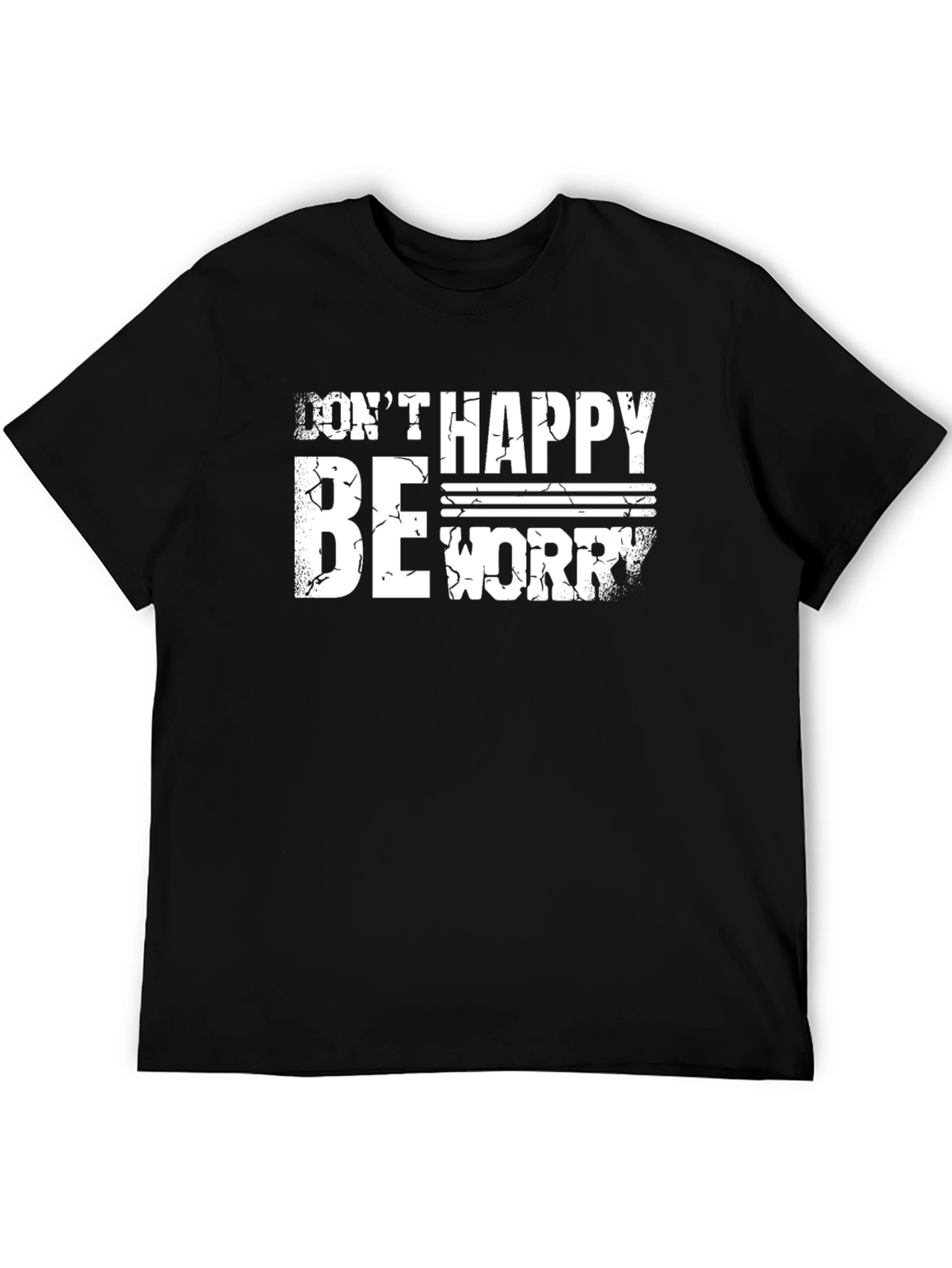 Camiseta Negra No Happy Be Worry para Hombre