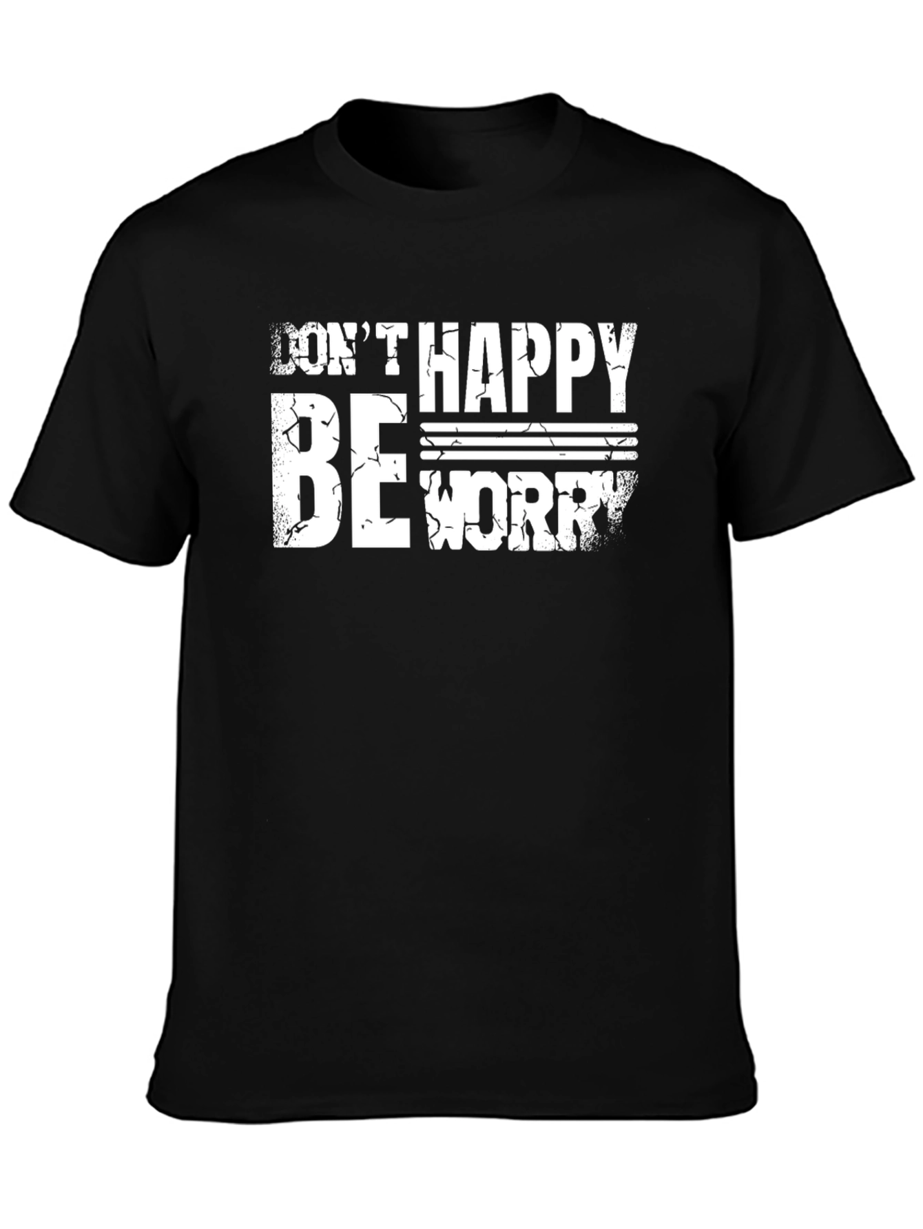 Camiseta Negra No Happy Be Worry para Hombre