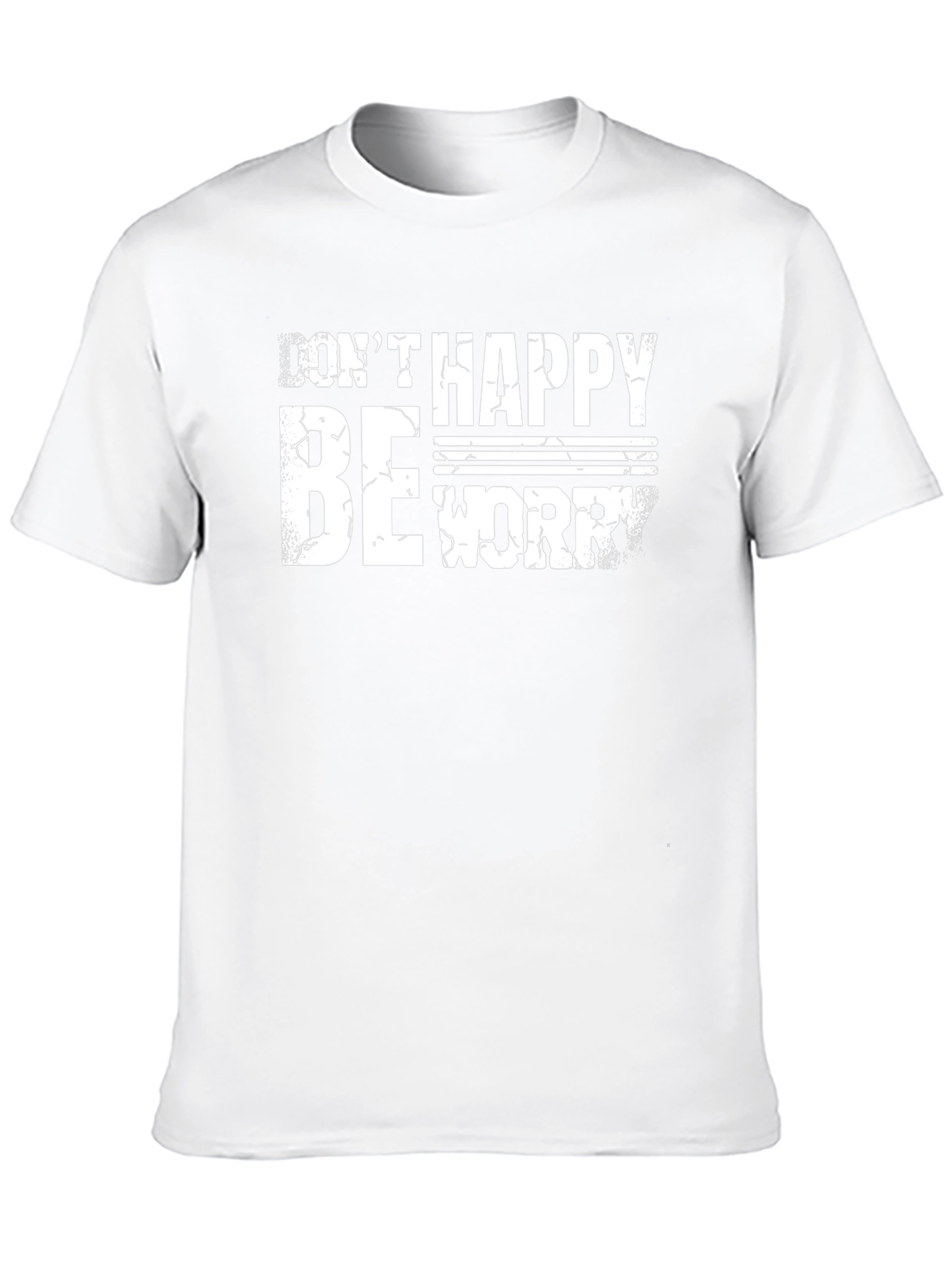 Camiseta Negra No Happy Be Worry para Hombre