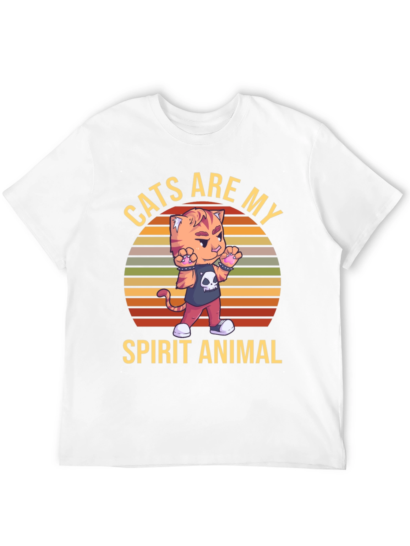 Camiseta Negra: Gato Animal Espiritual