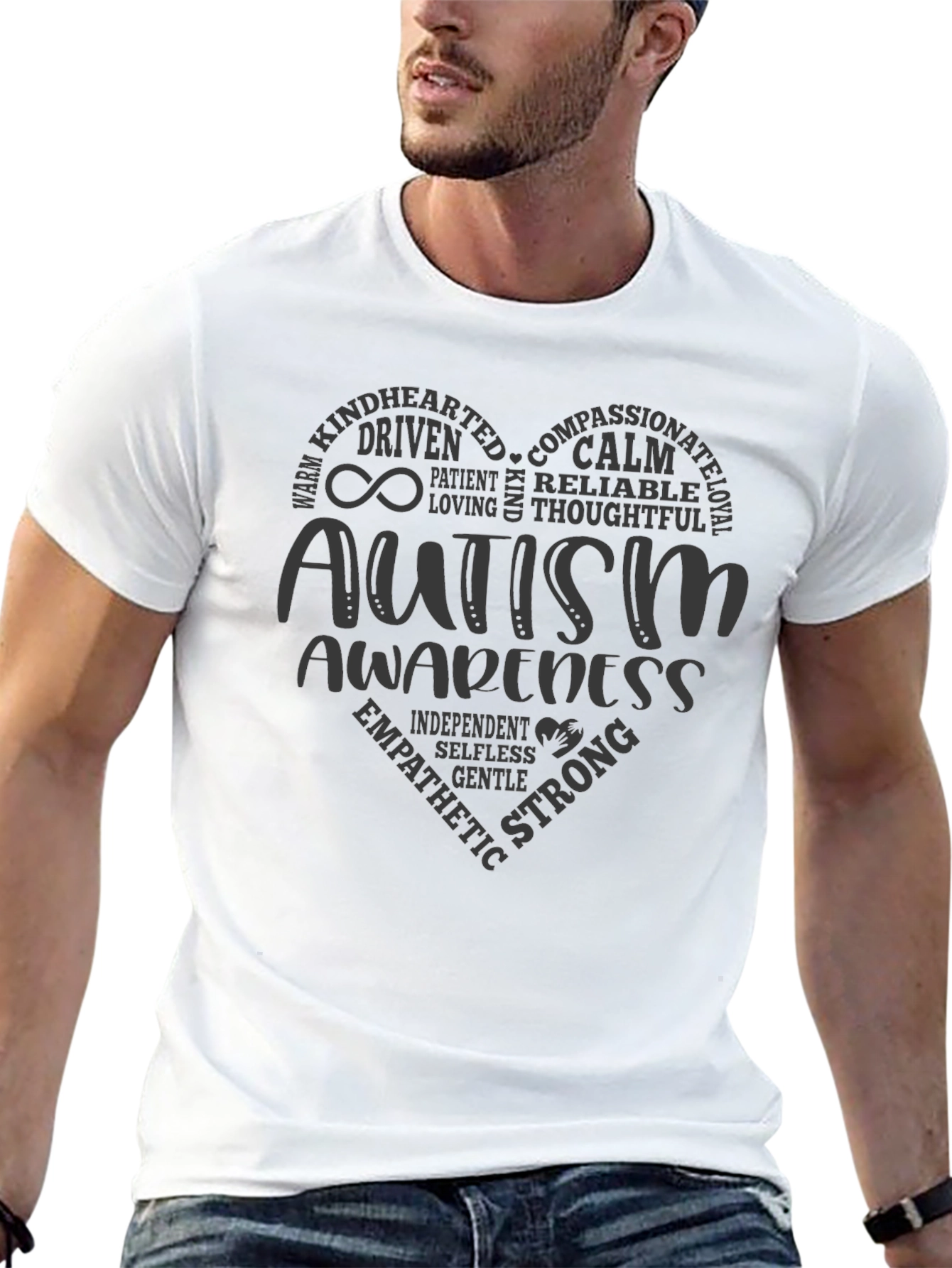 Camiseta Negra Con Diseño Concienciación Autismo
