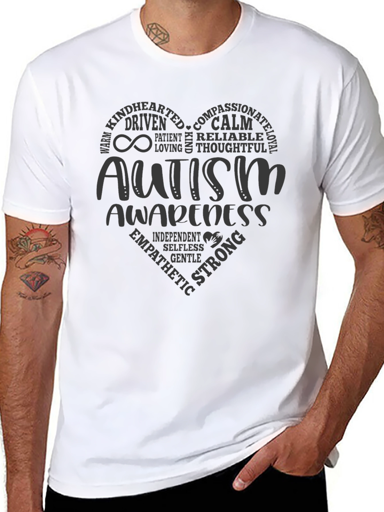 Camiseta Negra Con Diseño Concienciación Autismo