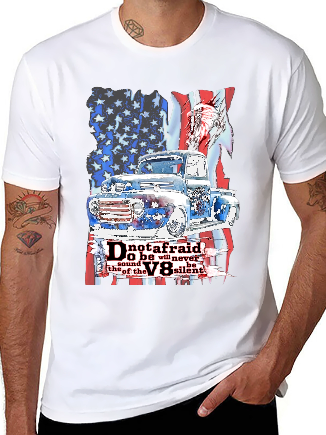 Camiseta Hombre: Clásico Americano Motor V8