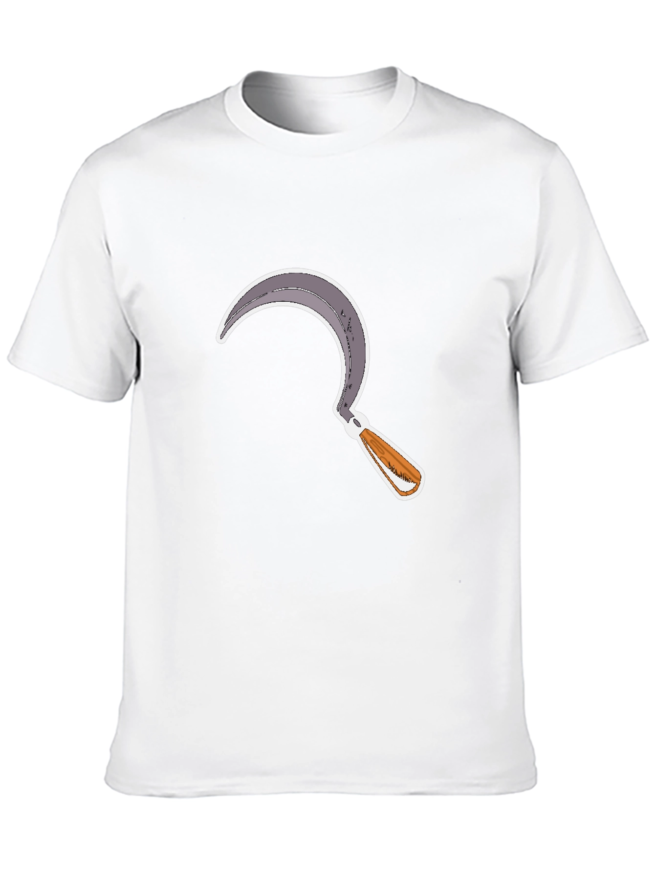 Camiseta Negra con Diseño de Hoz Estilizada