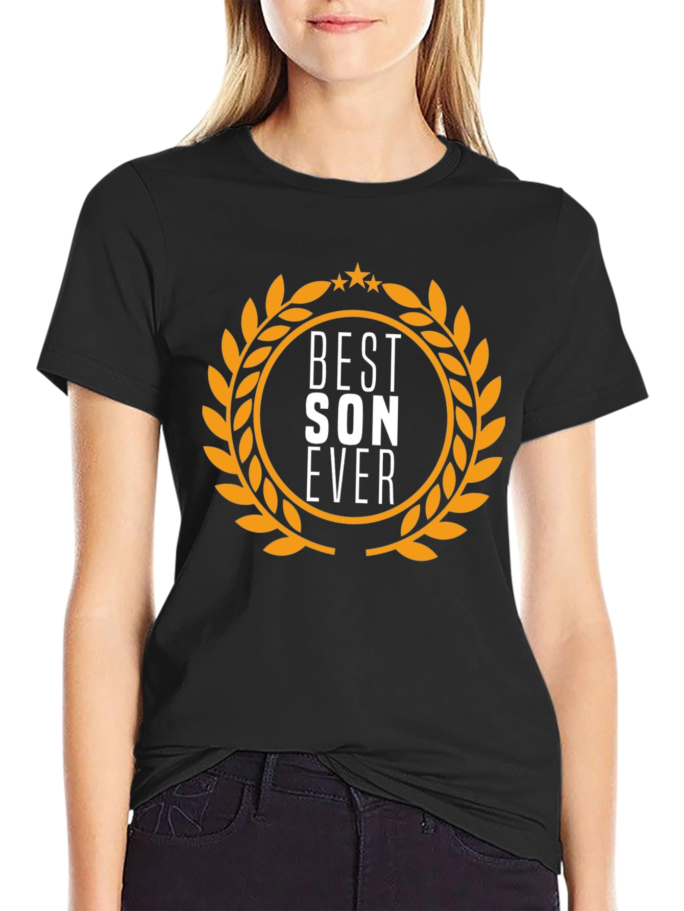 Camiseta Negra Best Son Ever - Regalo Ideal Hijo