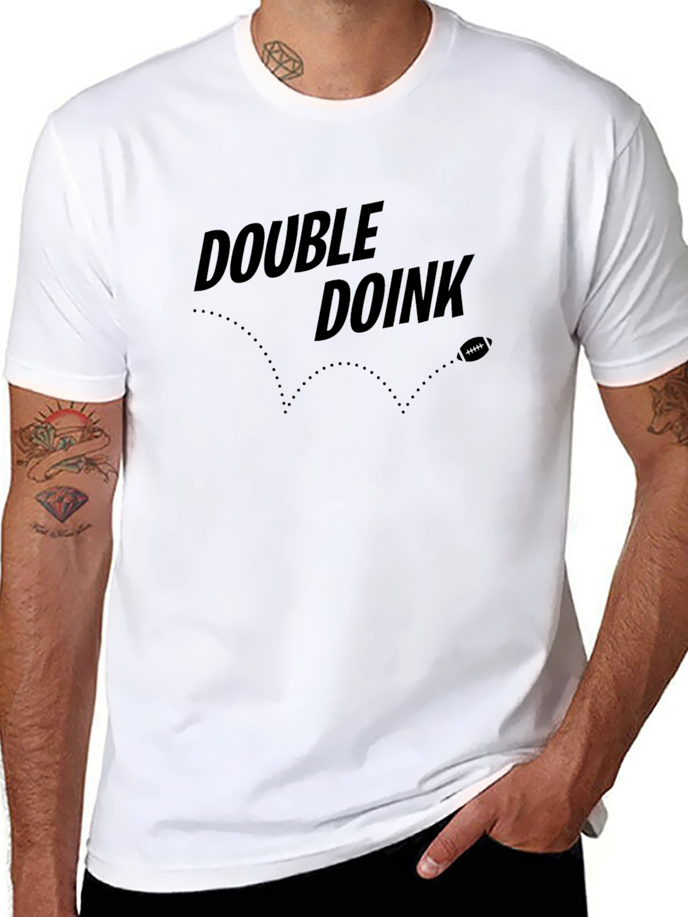 Camiseta Double Doink Negra para Fans de Fútbol Americano