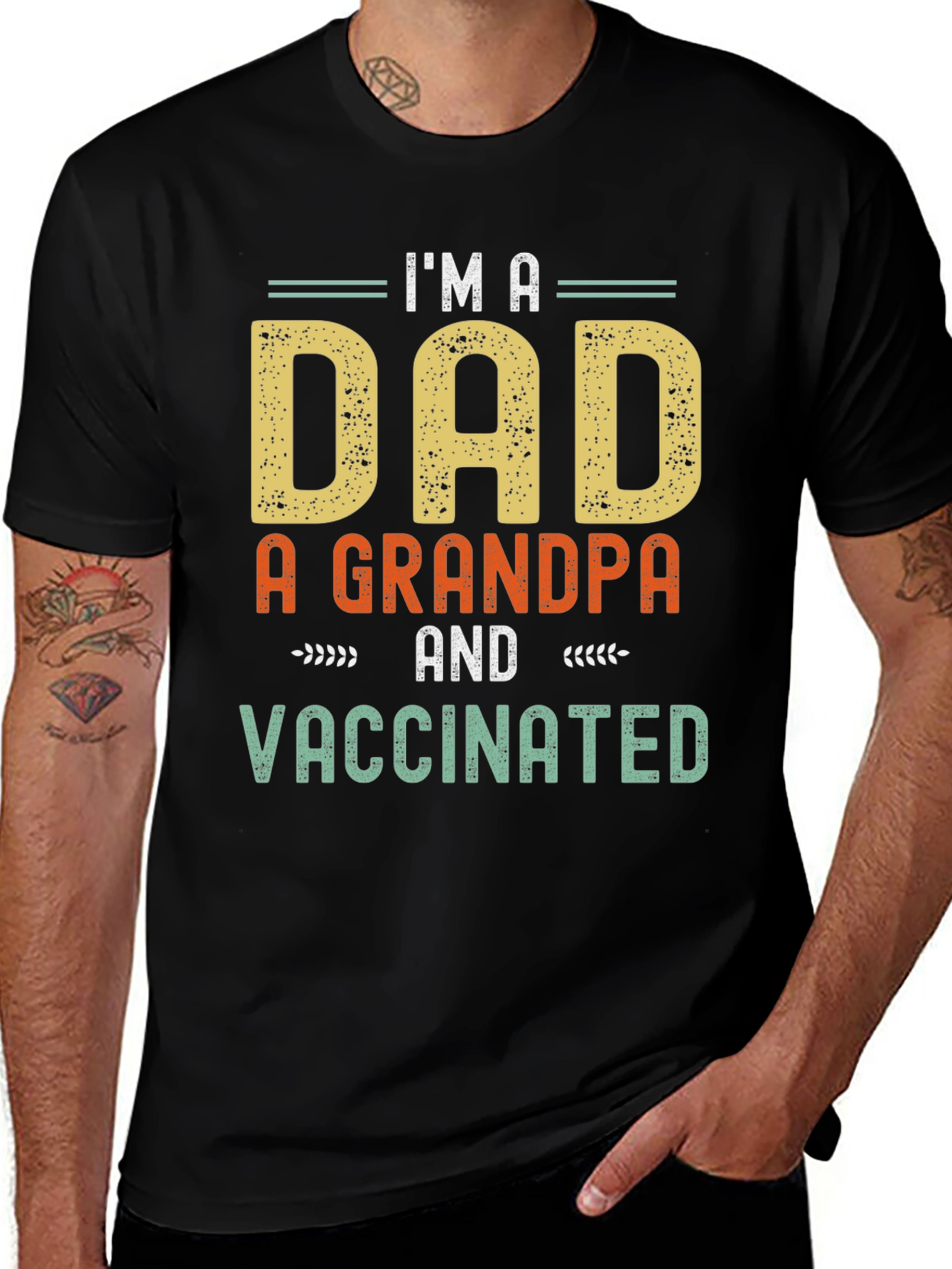 Camiseta Hombre: Soy Papá Abuelo y Vacunado