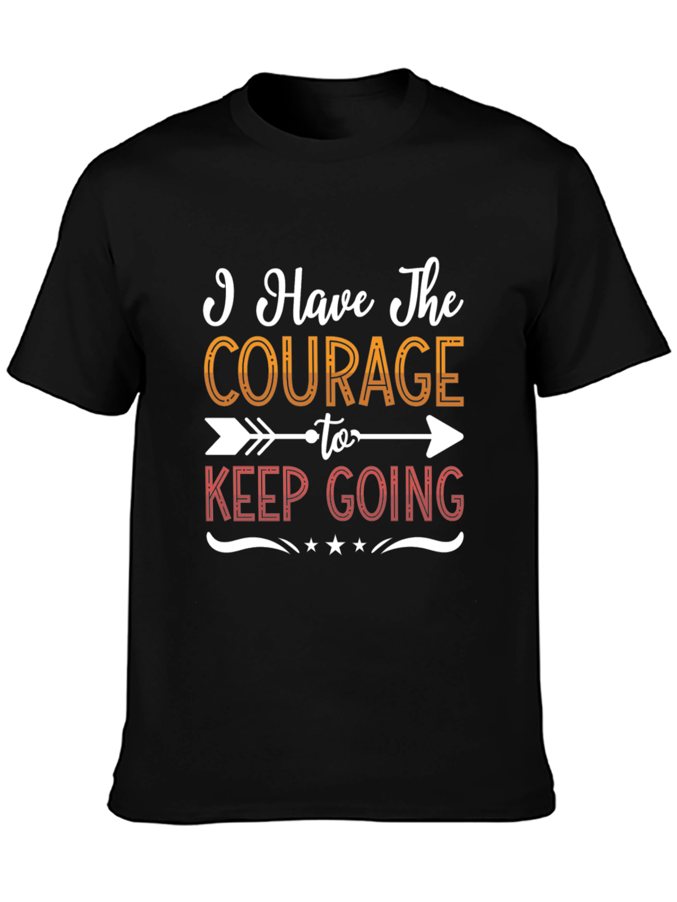 Camiseta Negra Motivacional Courage