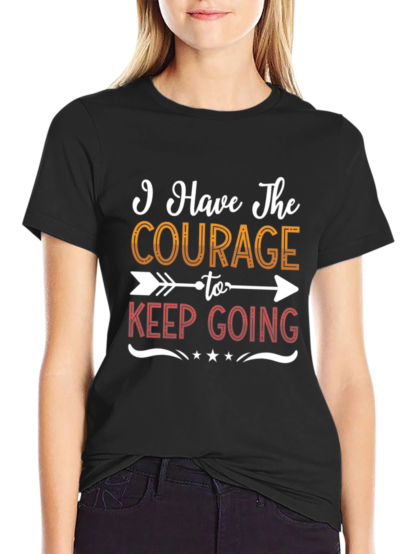 Camiseta Negra Motivacional Courage