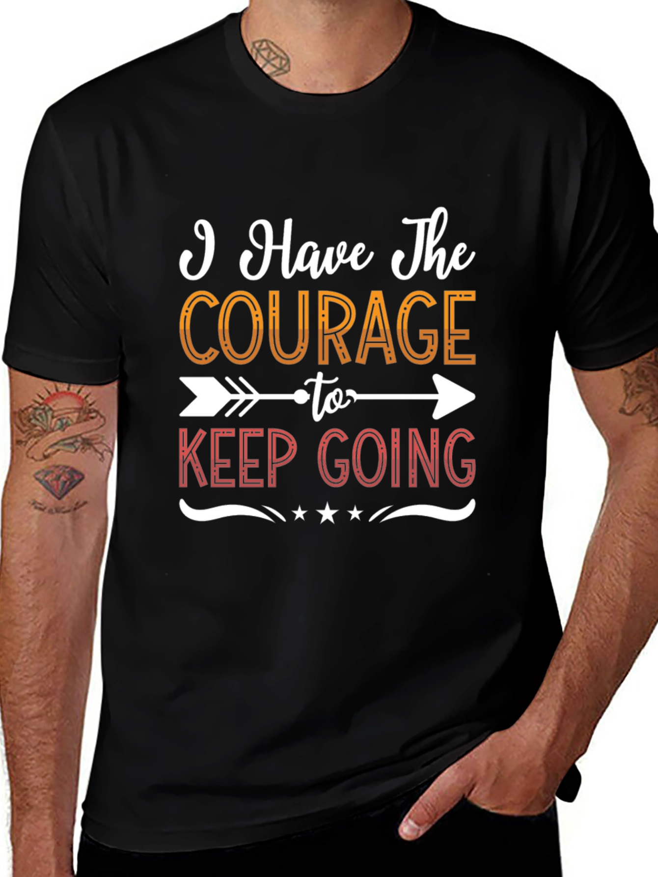 Camiseta Negra Motivacional Courage
