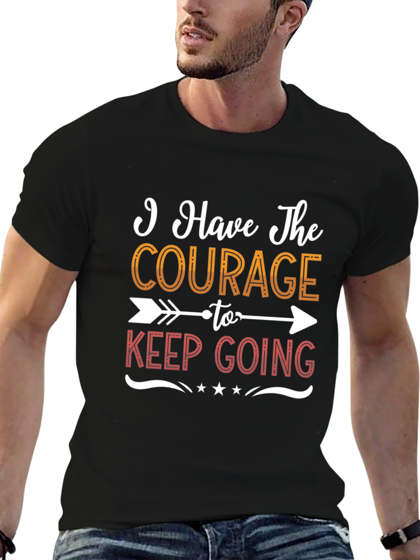 Camiseta Negra Motivacional Courage