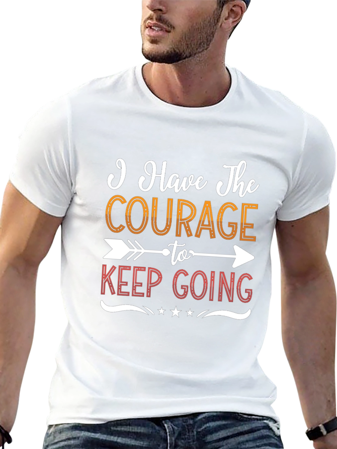Camiseta Negra Motivacional Courage