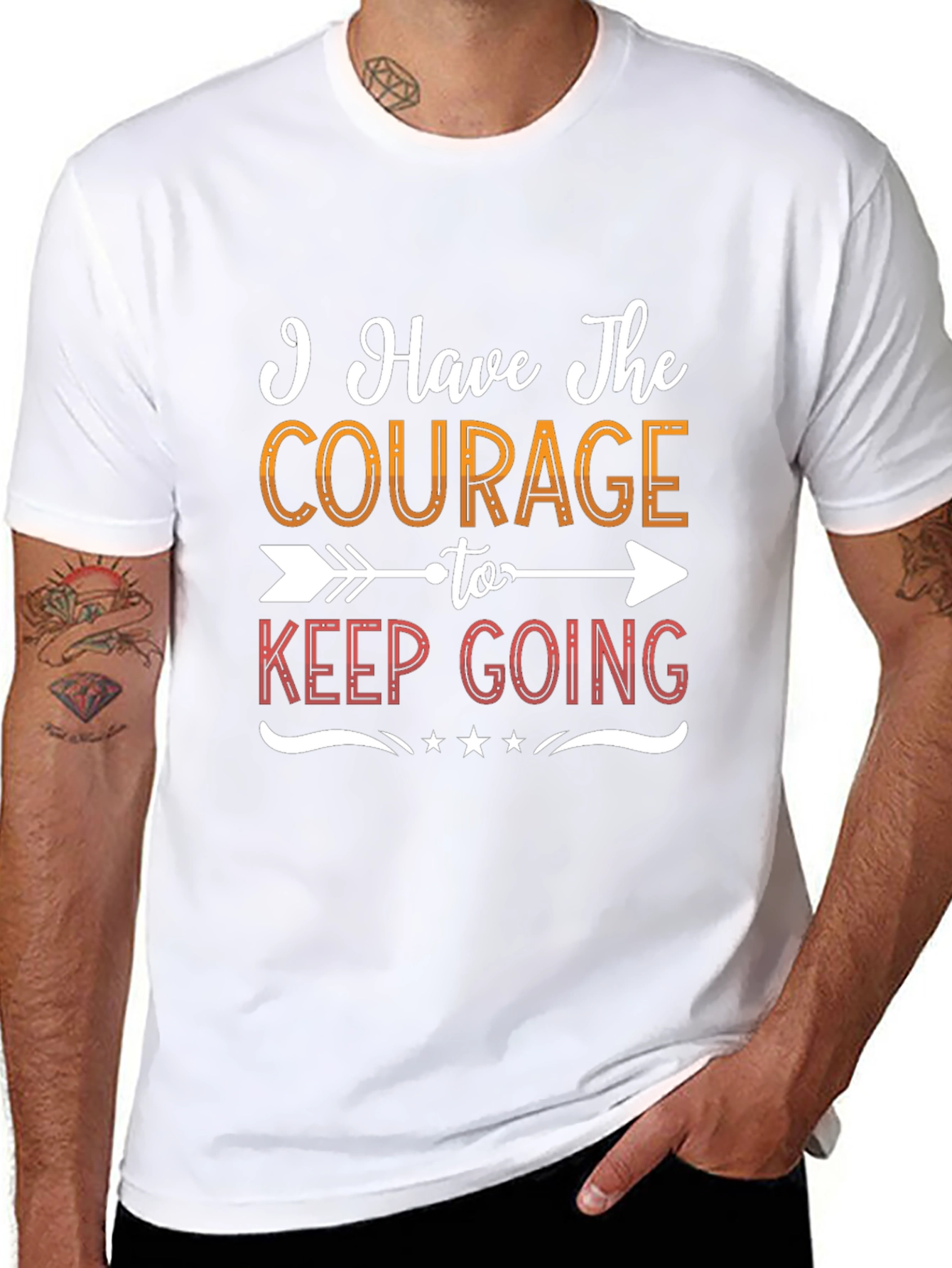 Camiseta Negra Motivacional Courage