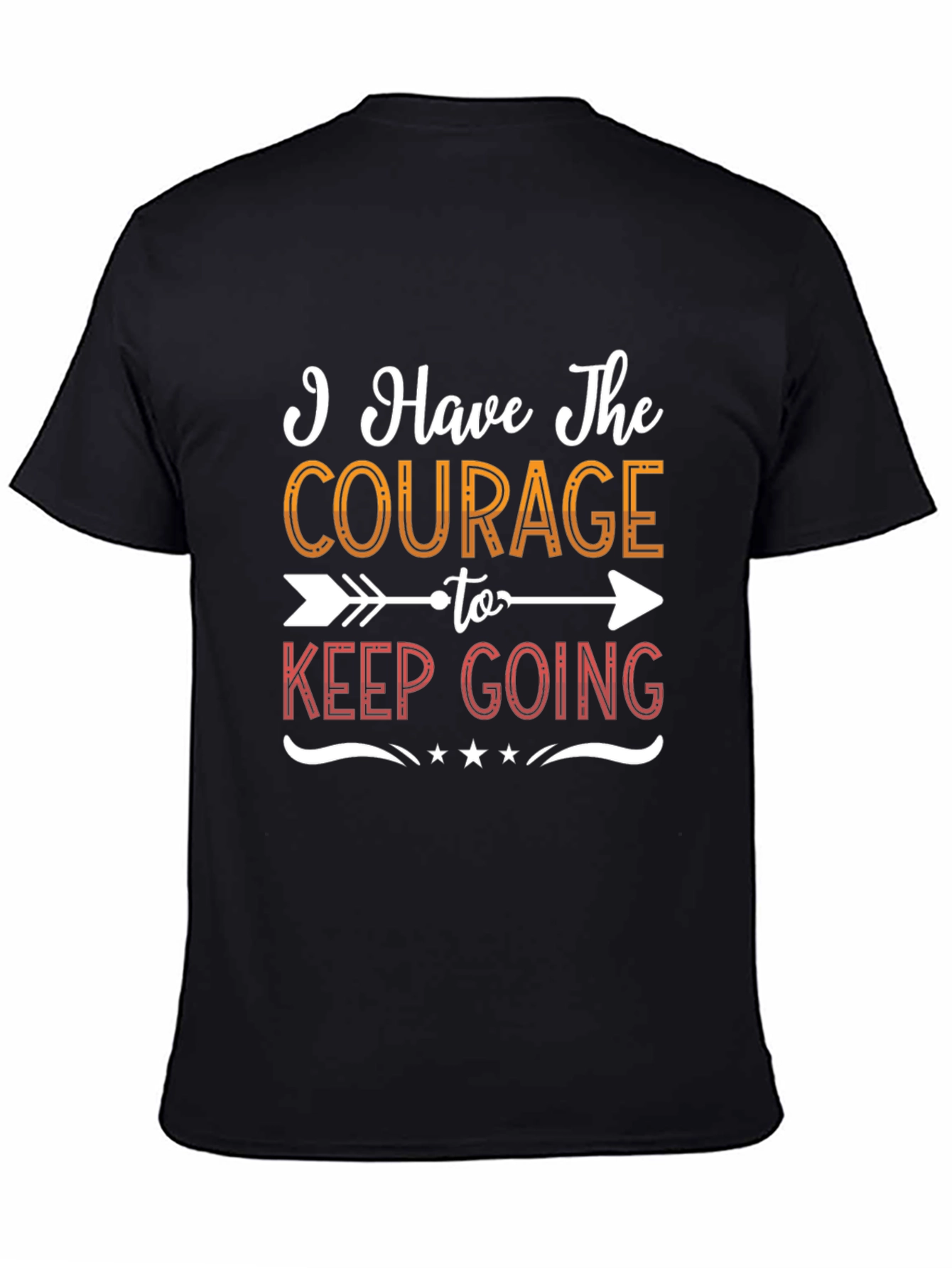 Camiseta Negra Motivacional Courage