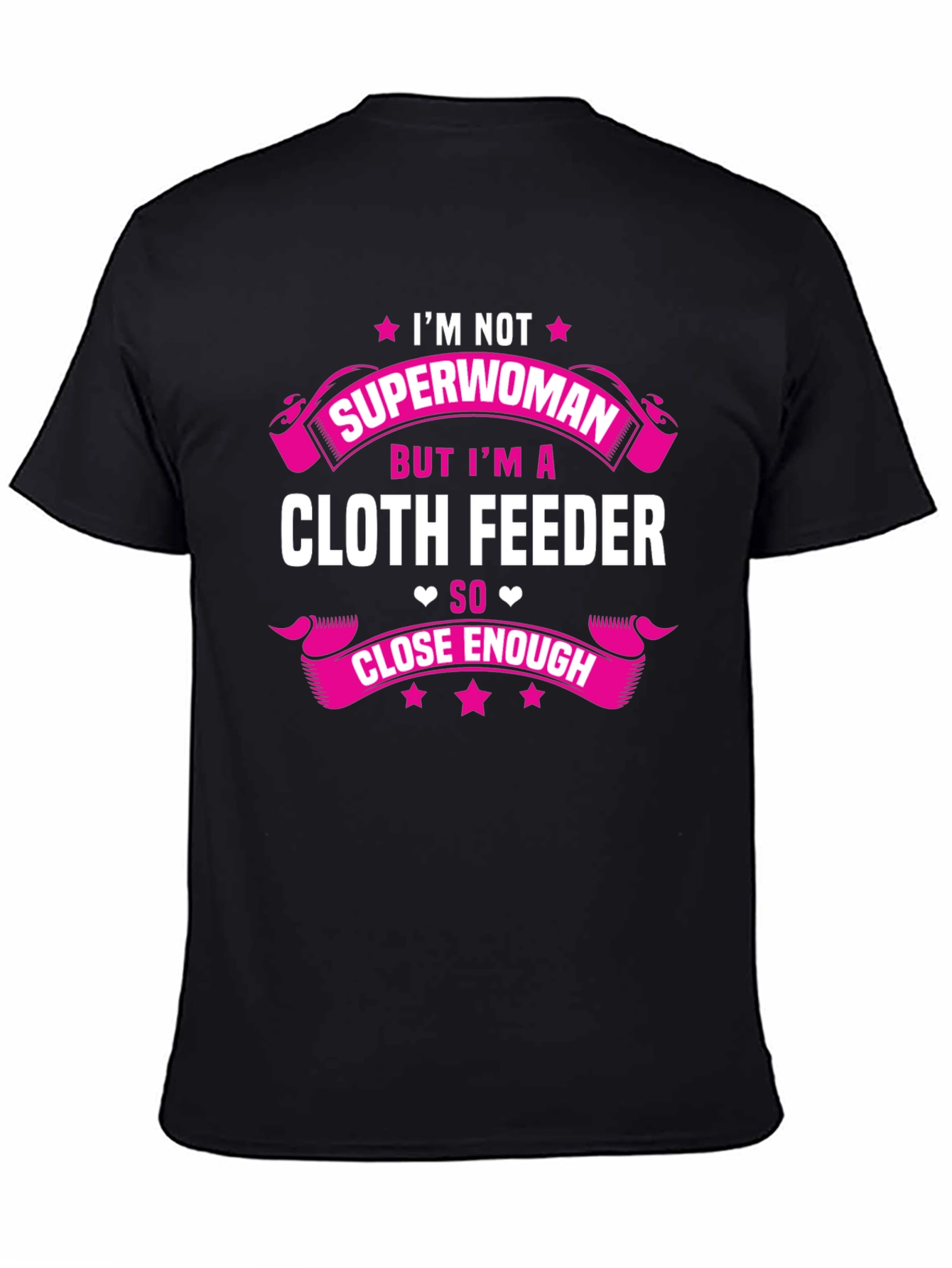 Camiseta Negra con Diseño Cloth Feeder