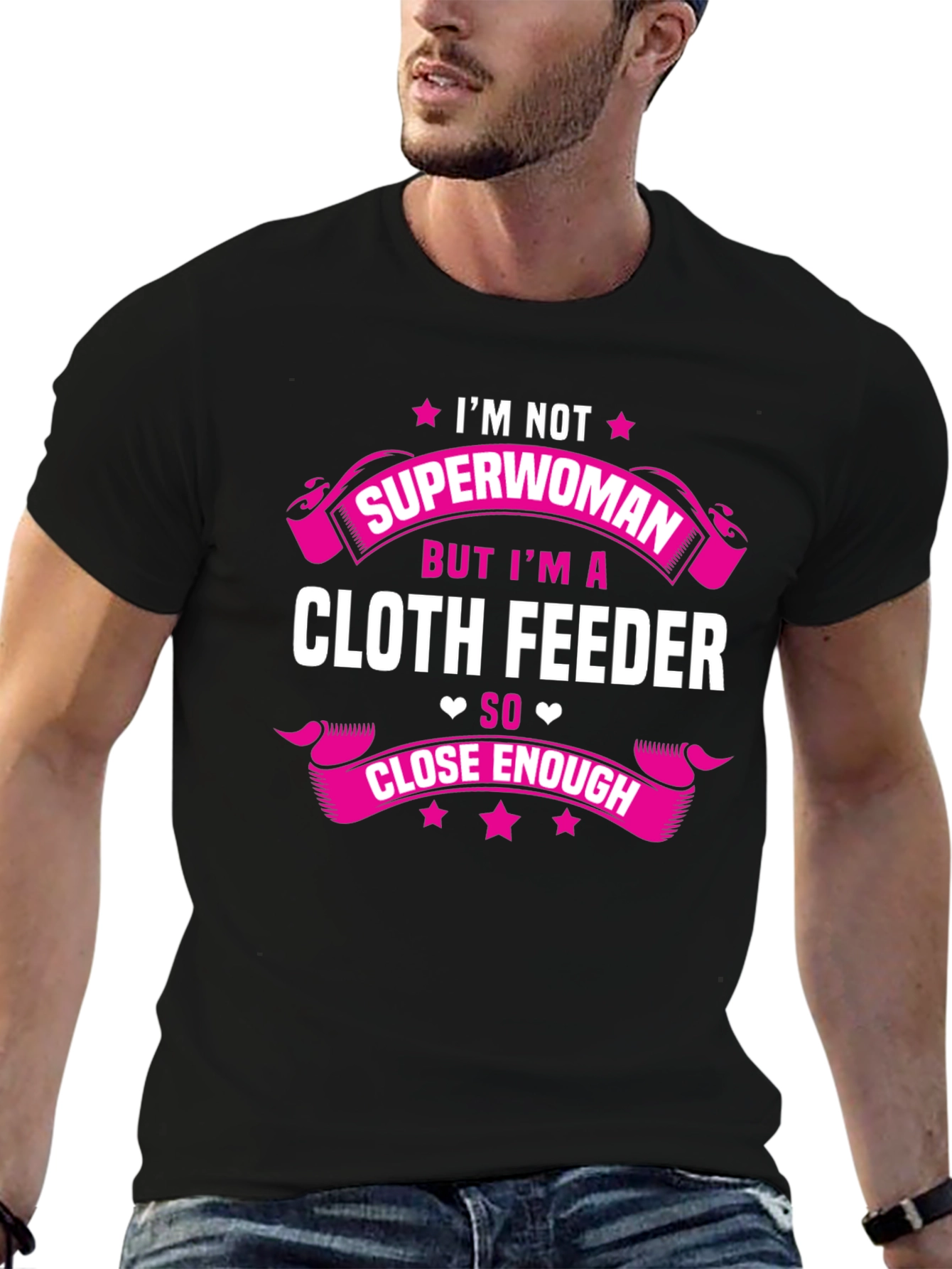 Camiseta Negra con Diseño Cloth Feeder
