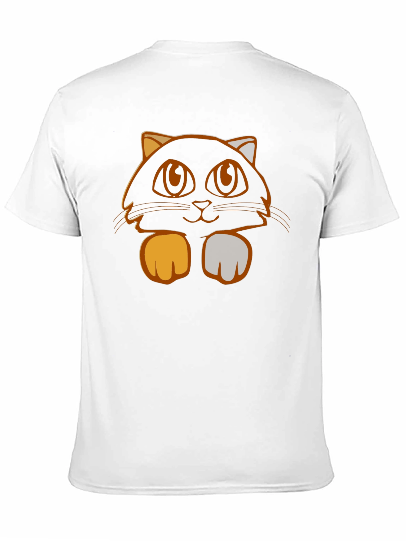 Camiseta Negra con Diseño de Gato Naranja