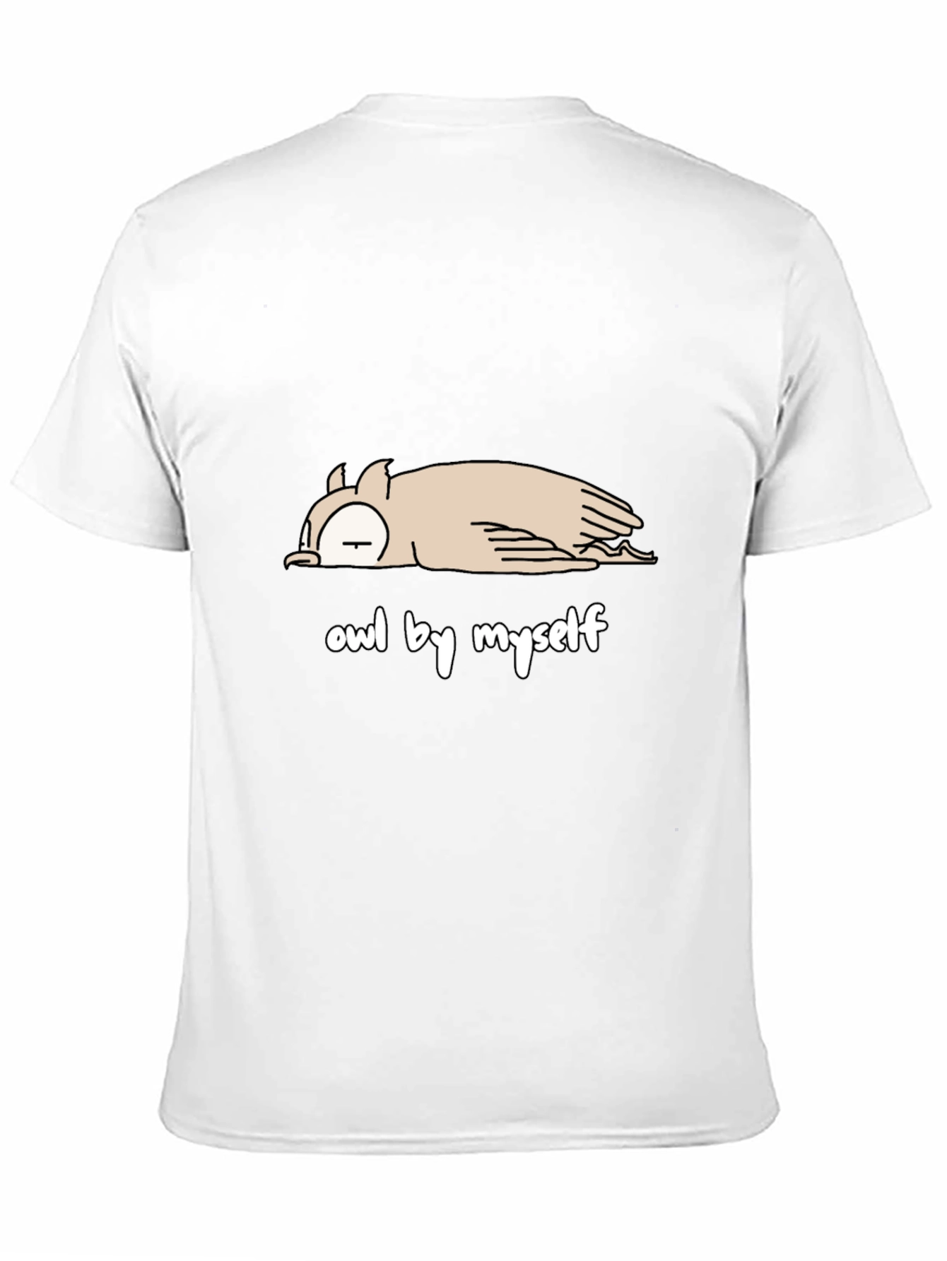 Camiseta Negra con Diseño de Búho Perezoso