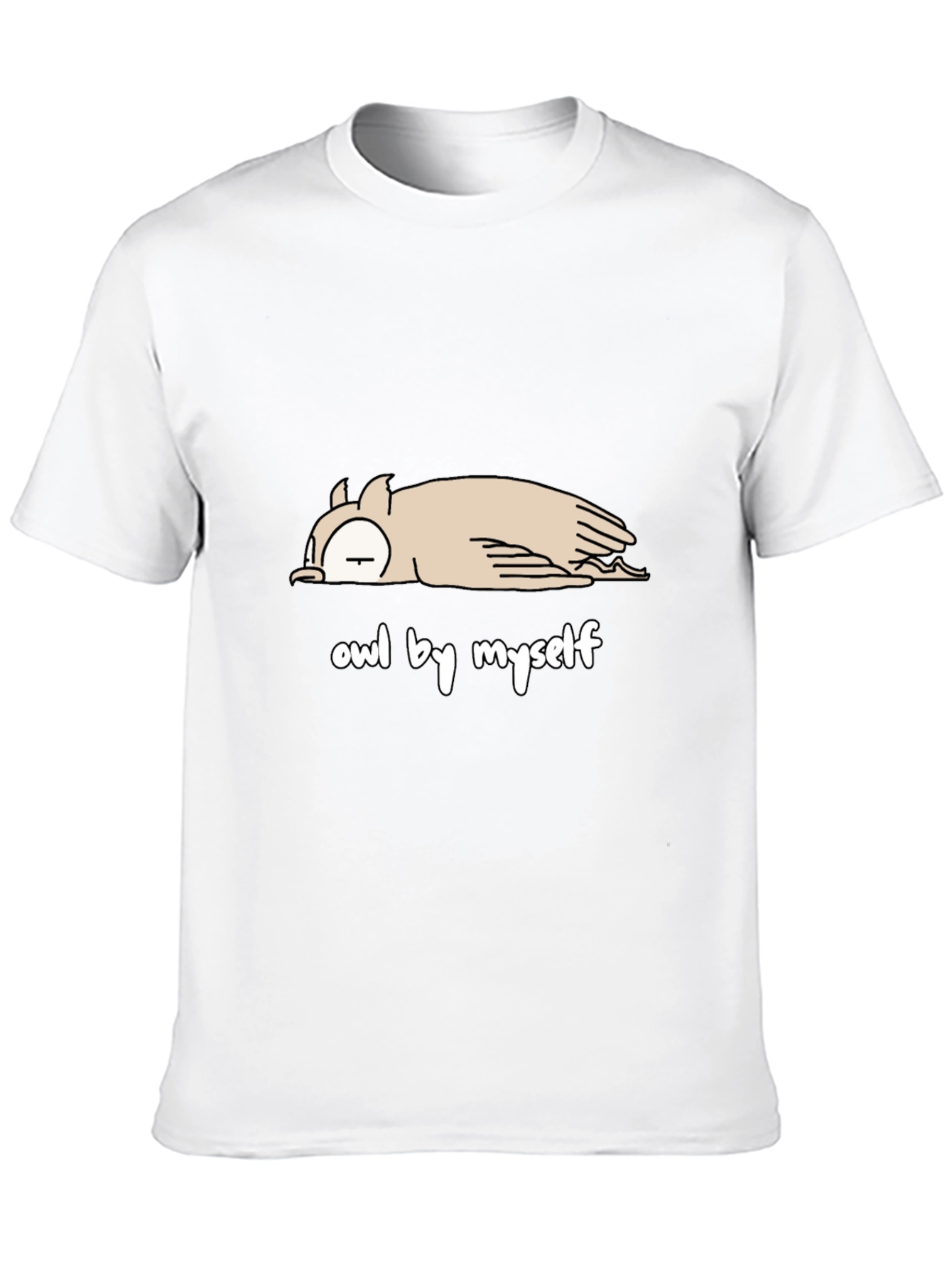 Camiseta Negra con Diseño de Búho Perezoso