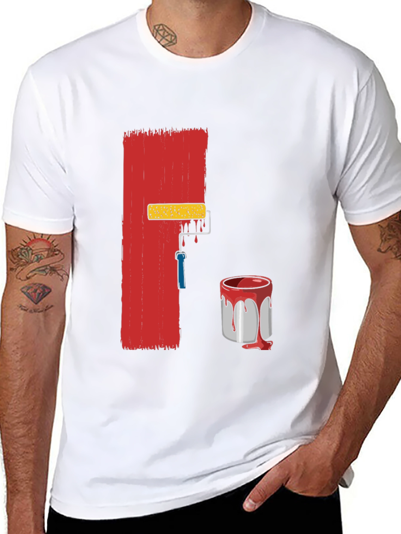 Camiseta Negra con Diseño de Pintura